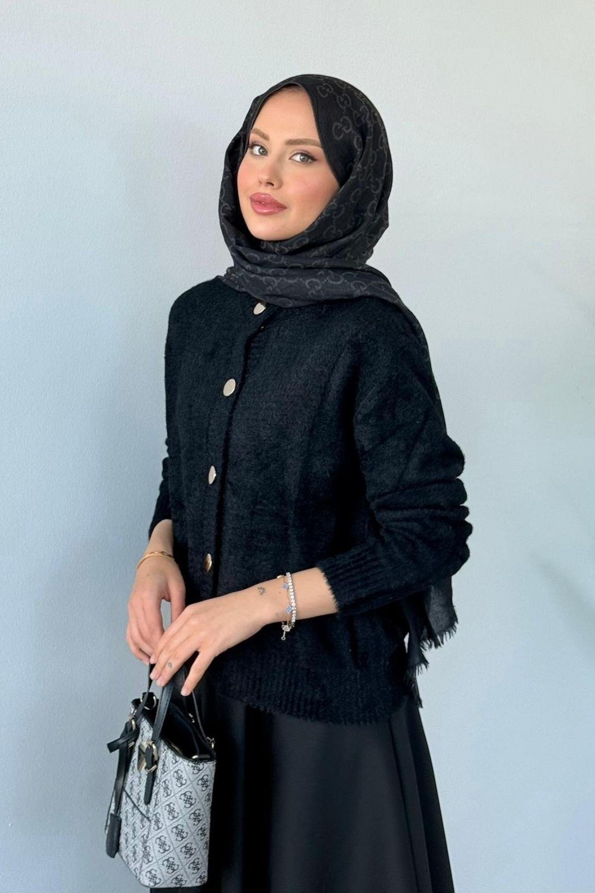 Lavinya Düğmeli Hırka Siyah, Fiyatları Lavinya Düğmeli Hırka Siyah Haza Moda 