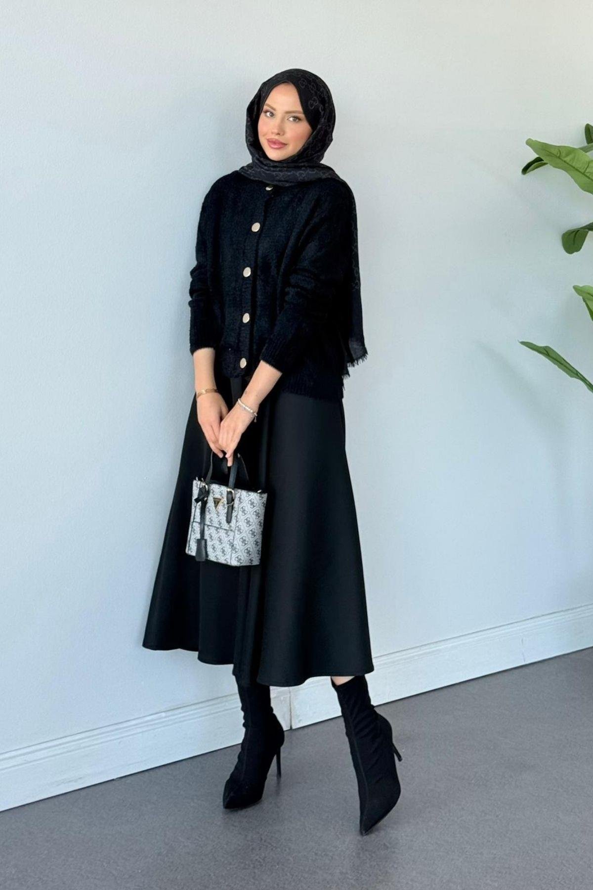 Lavinya Düğmeli Hırka Siyah, Fiyatları Lavinya Düğmeli Hırka Siyah Haza Moda 