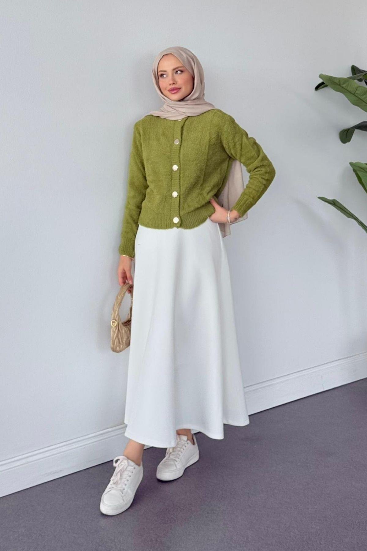 Lavinya Düğmeli Hırka Yağ Yeşili, Fiyatları Lavinya Düğmeli Hırka Yağ YeşiliHaza Moda 