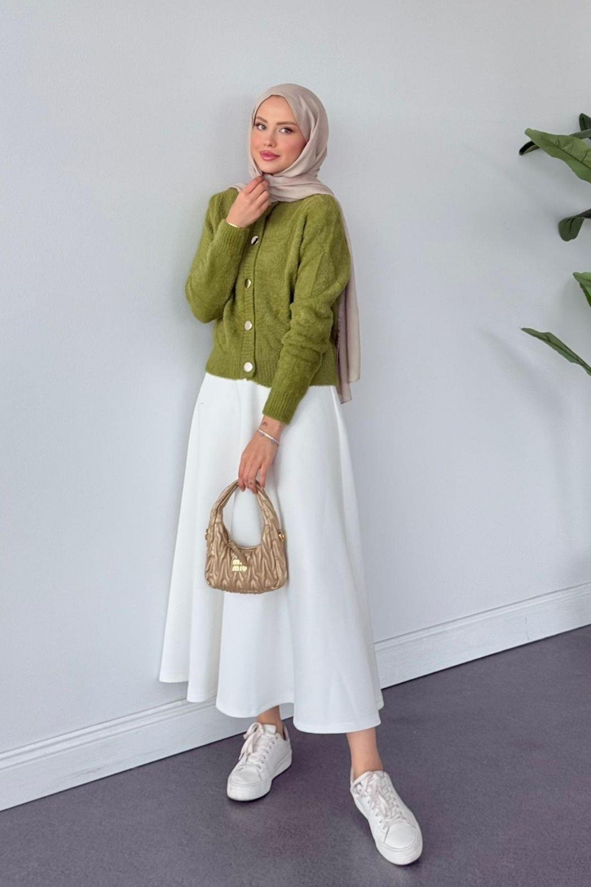 Lavinya Düğmeli Hırka Yağ Yeşili, Fiyatları Lavinya Düğmeli Hırka Yağ YeşiliHaza Moda 