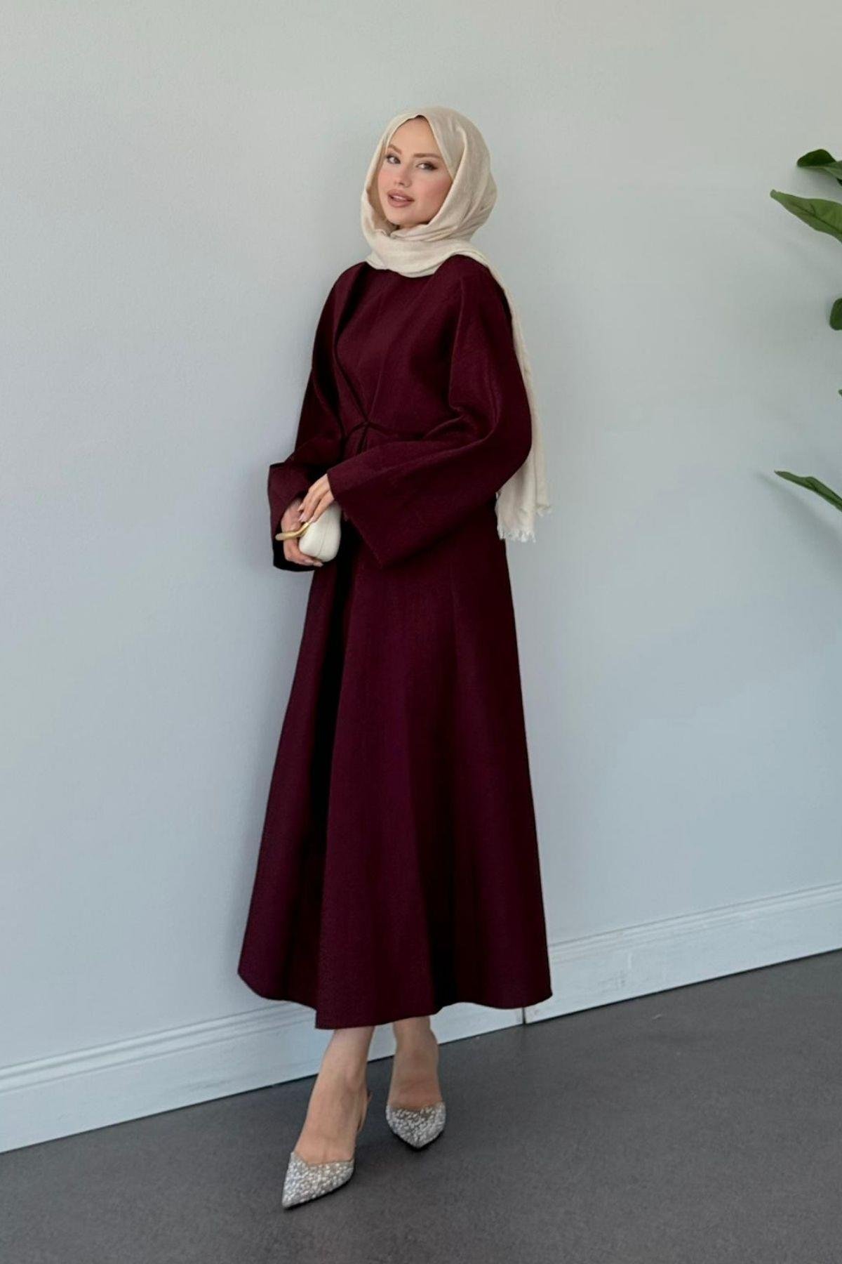 Leona Elbise Mürdüm, Fiyatları Leona Elbise Mürdüm- Haza Moda