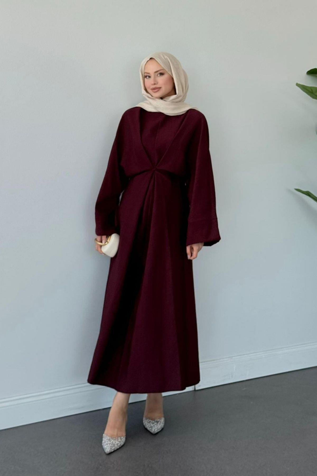 Leona Elbise Mürdüm, Fiyatları Leona Elbise Mürdüm- Haza Moda