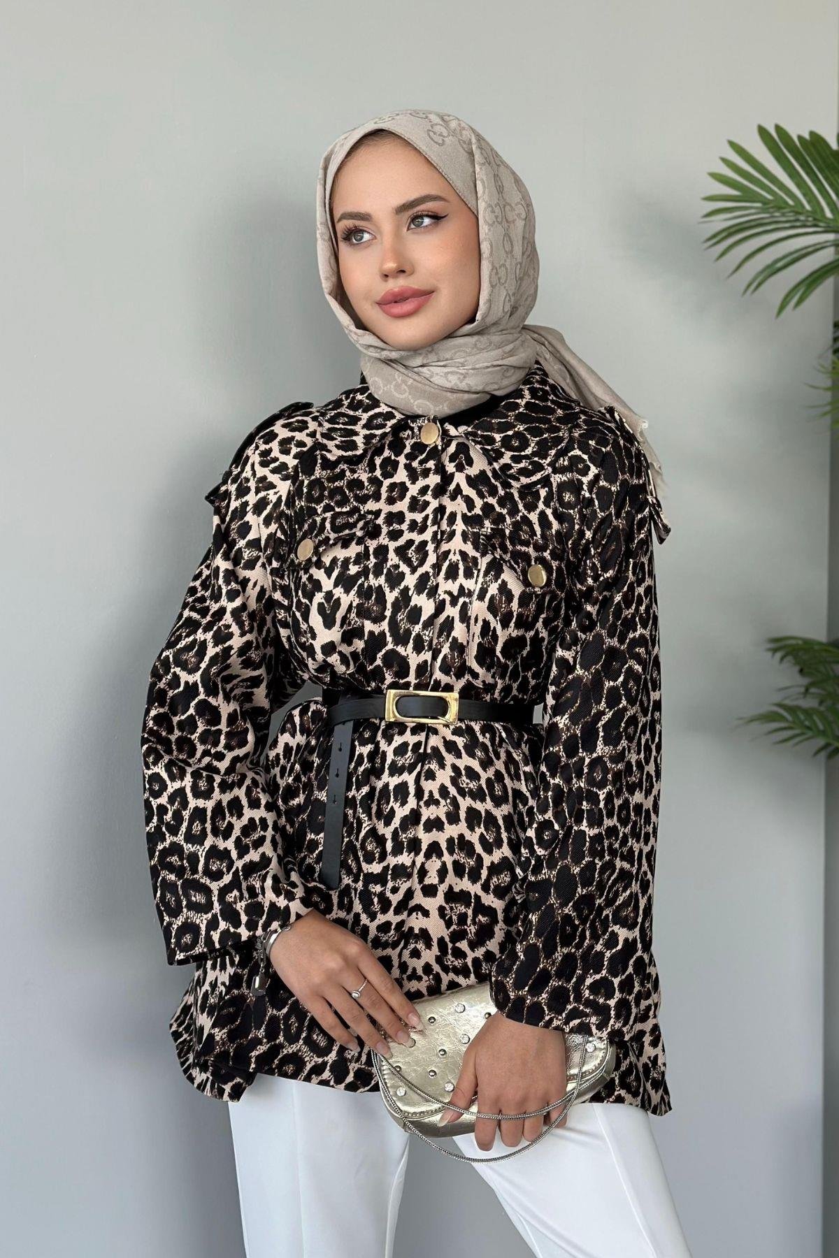 Leopar Desenli Ceket Beyaz, Fiyatları 