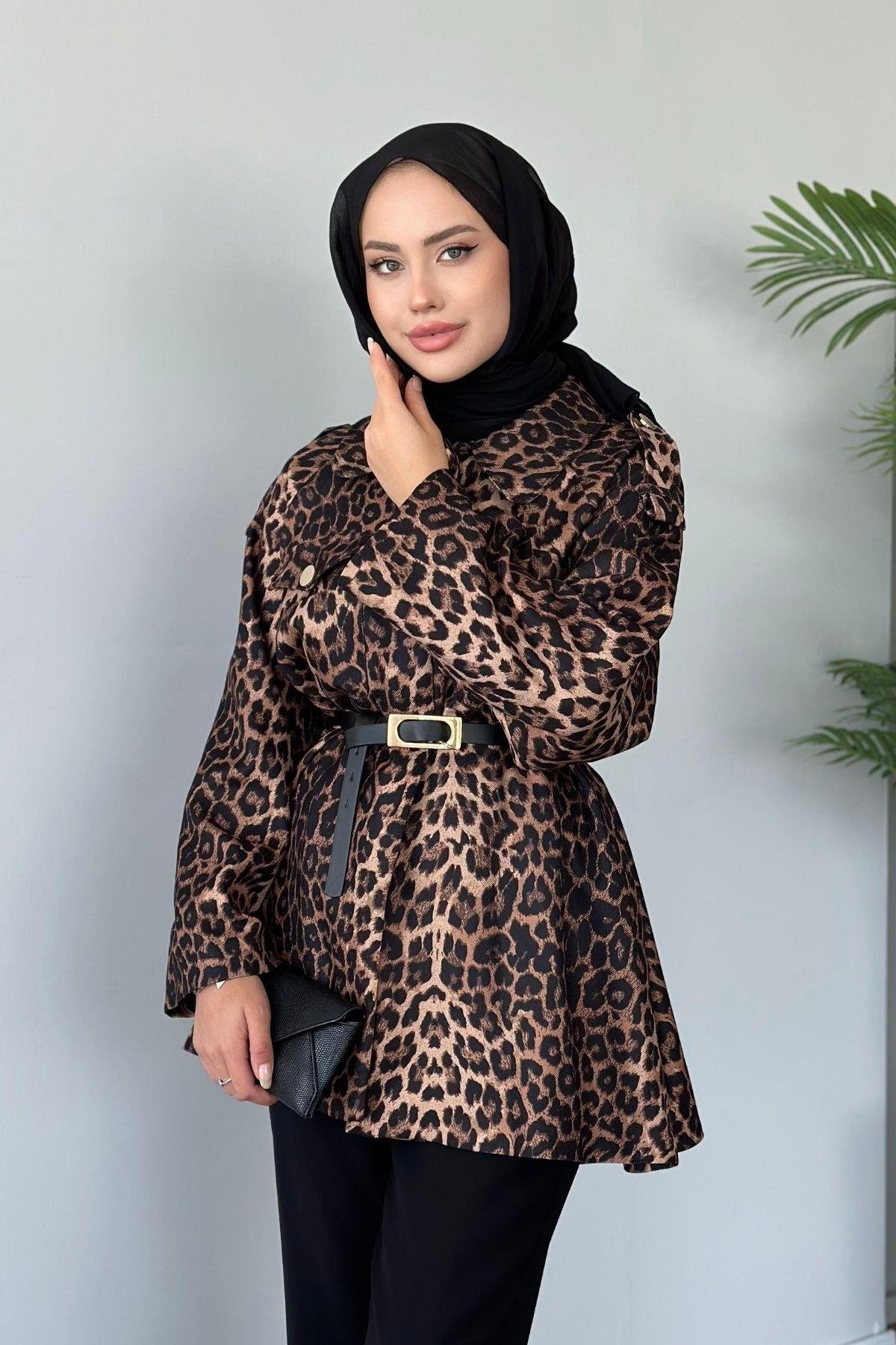 Leopar Desenli Ceket Siyah, Fiyatları 