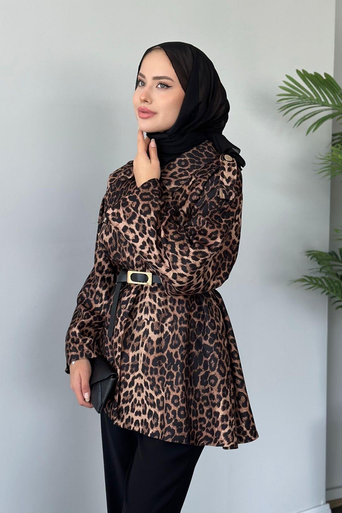 Leopar Desenli Ceket Siyah, Fiyatları 