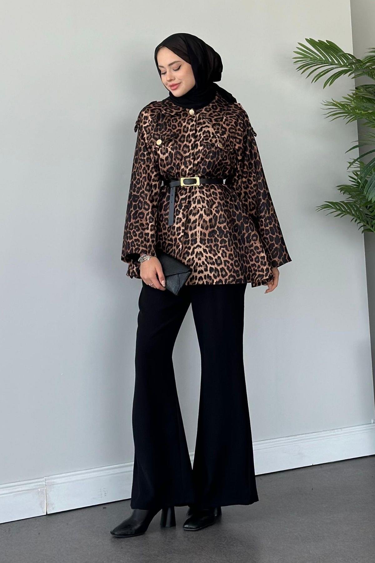 Leopar Desenli Ceket Siyah, Fiyatları 