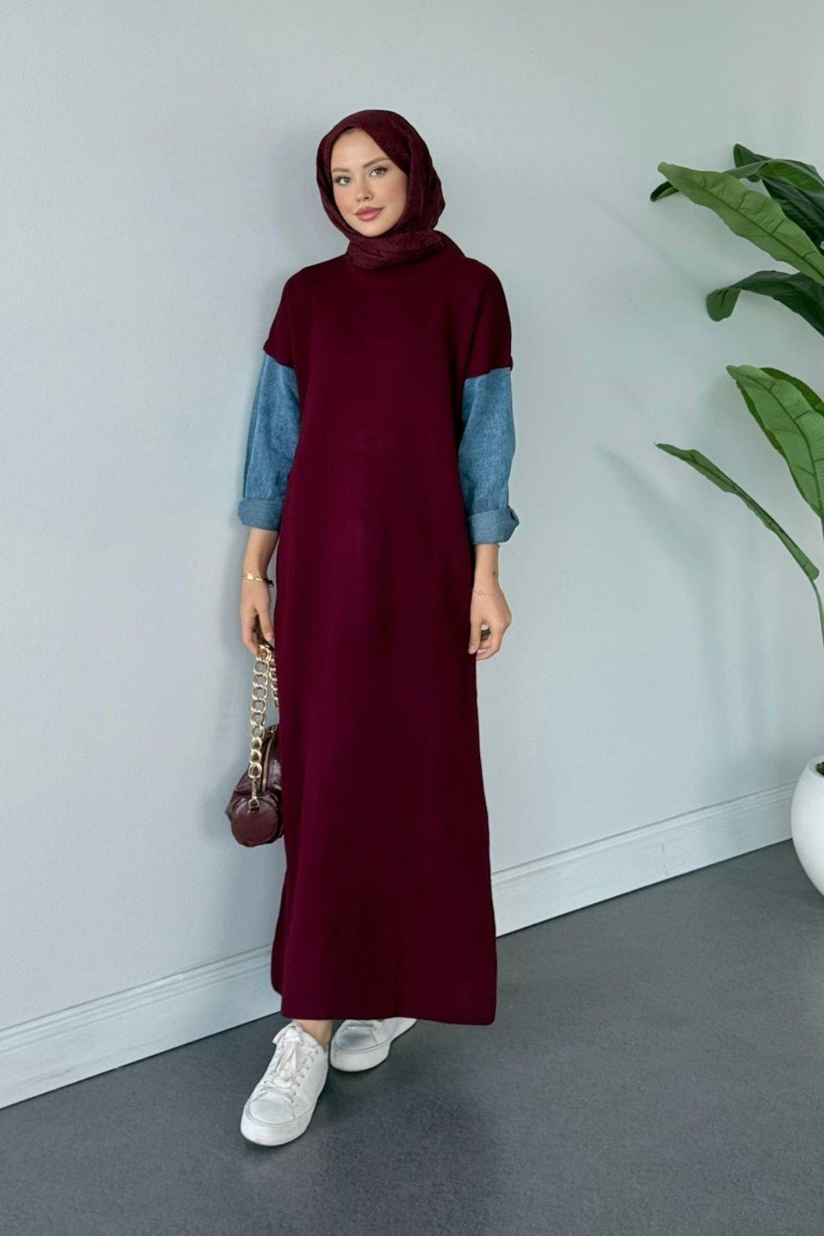 Leyal Triko Elbise Bordo, Fiyatları Leyal Triko Elbise Bordo- Haza Moda