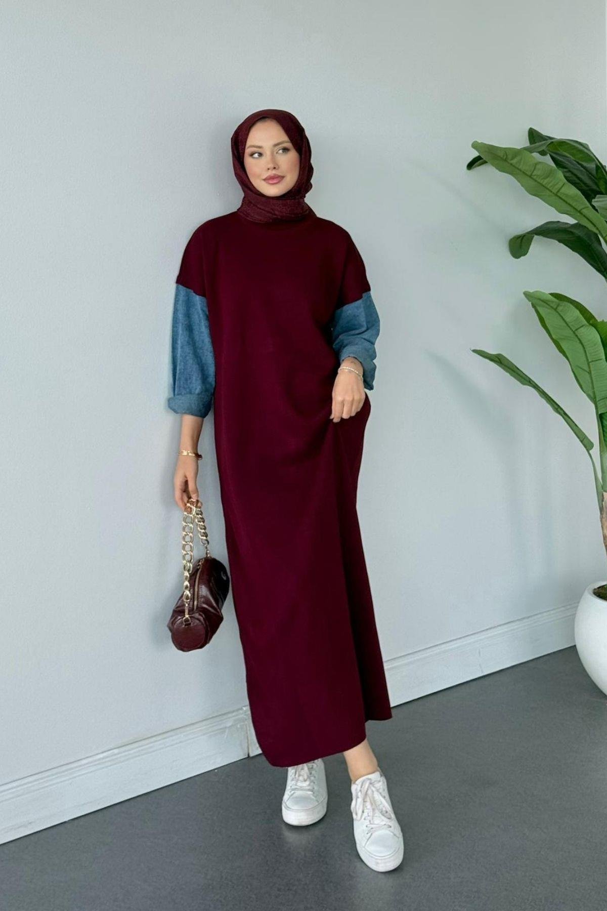 Leyal Triko Elbise Bordo, Fiyatları Leyal Triko Elbise Bordo- Haza Moda