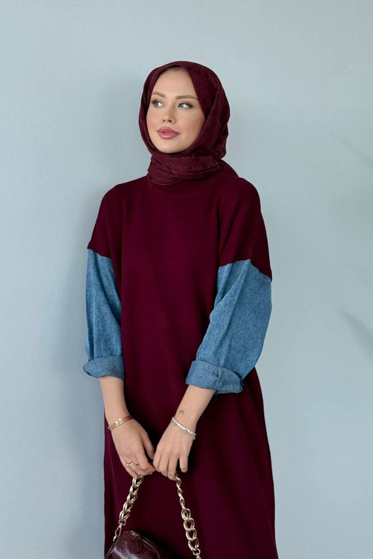 Leyal Triko Elbise Bordo, Fiyatları Leyal Triko Elbise Bordo- Haza Moda