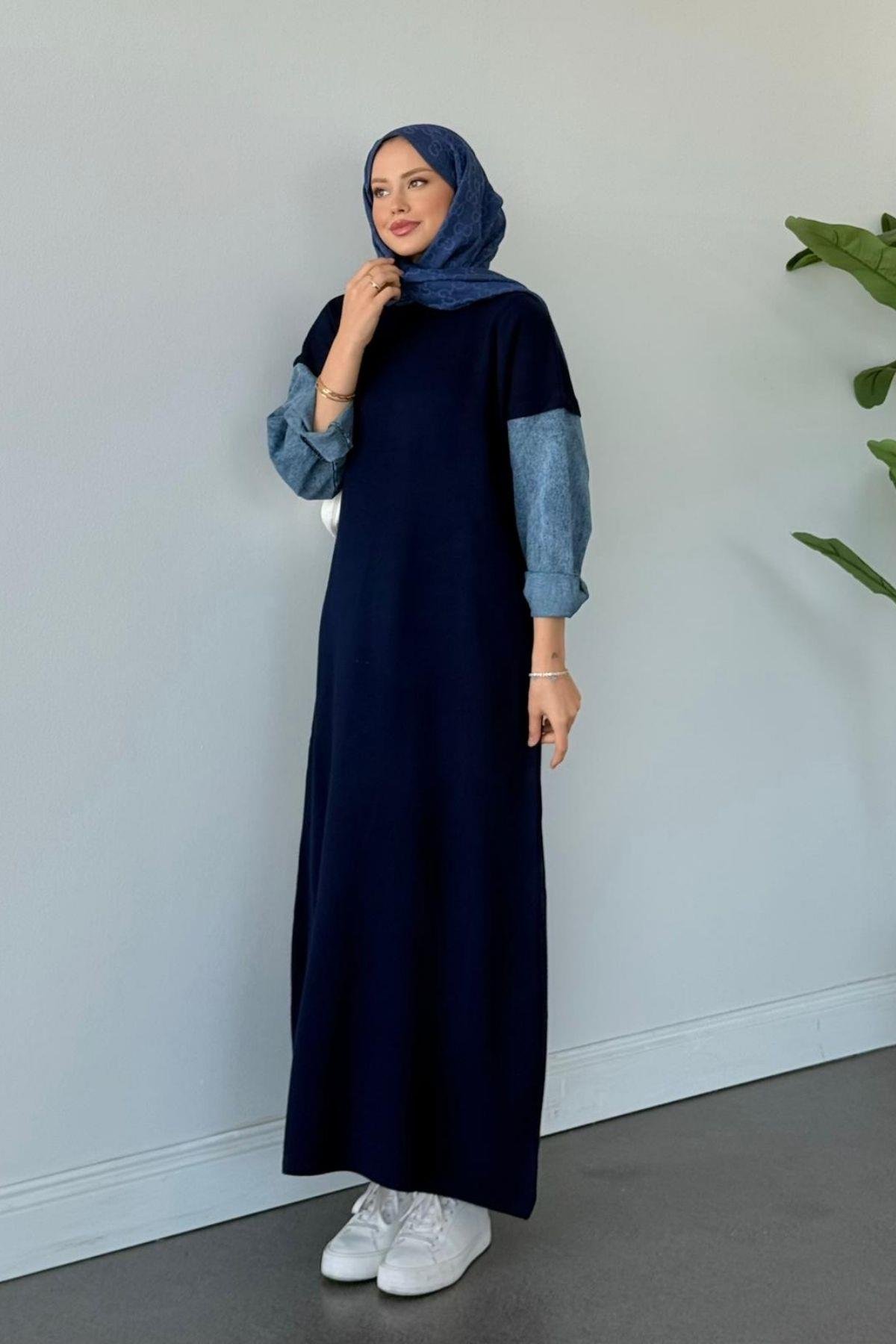 Leyal Triko Elbise Lacivert, Fiyatları Leyal Triko Elbise Lacivert- Haza Moda