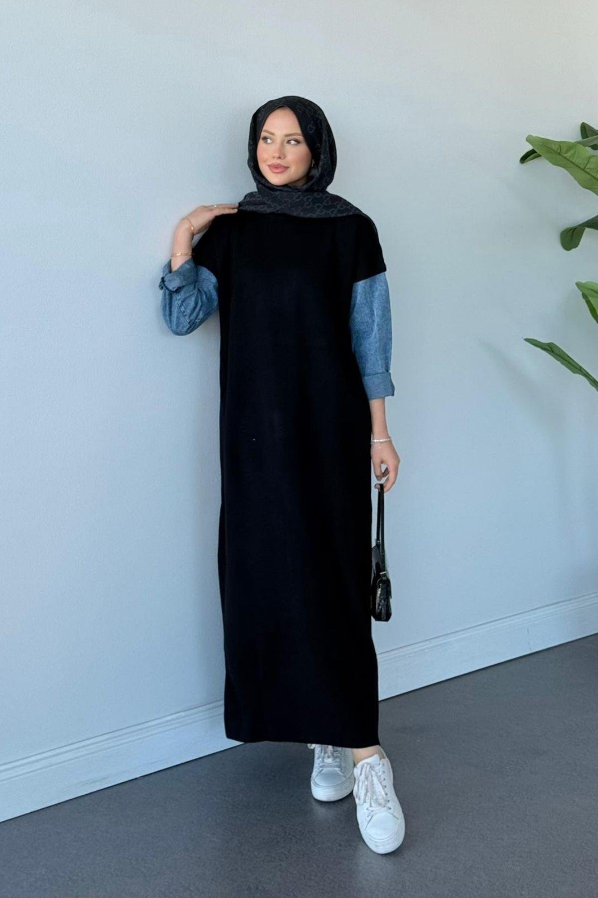 Leyal Triko Elbise Siyah, Fiyatları Leyal Triko Elbise Siyah - Haza Moda