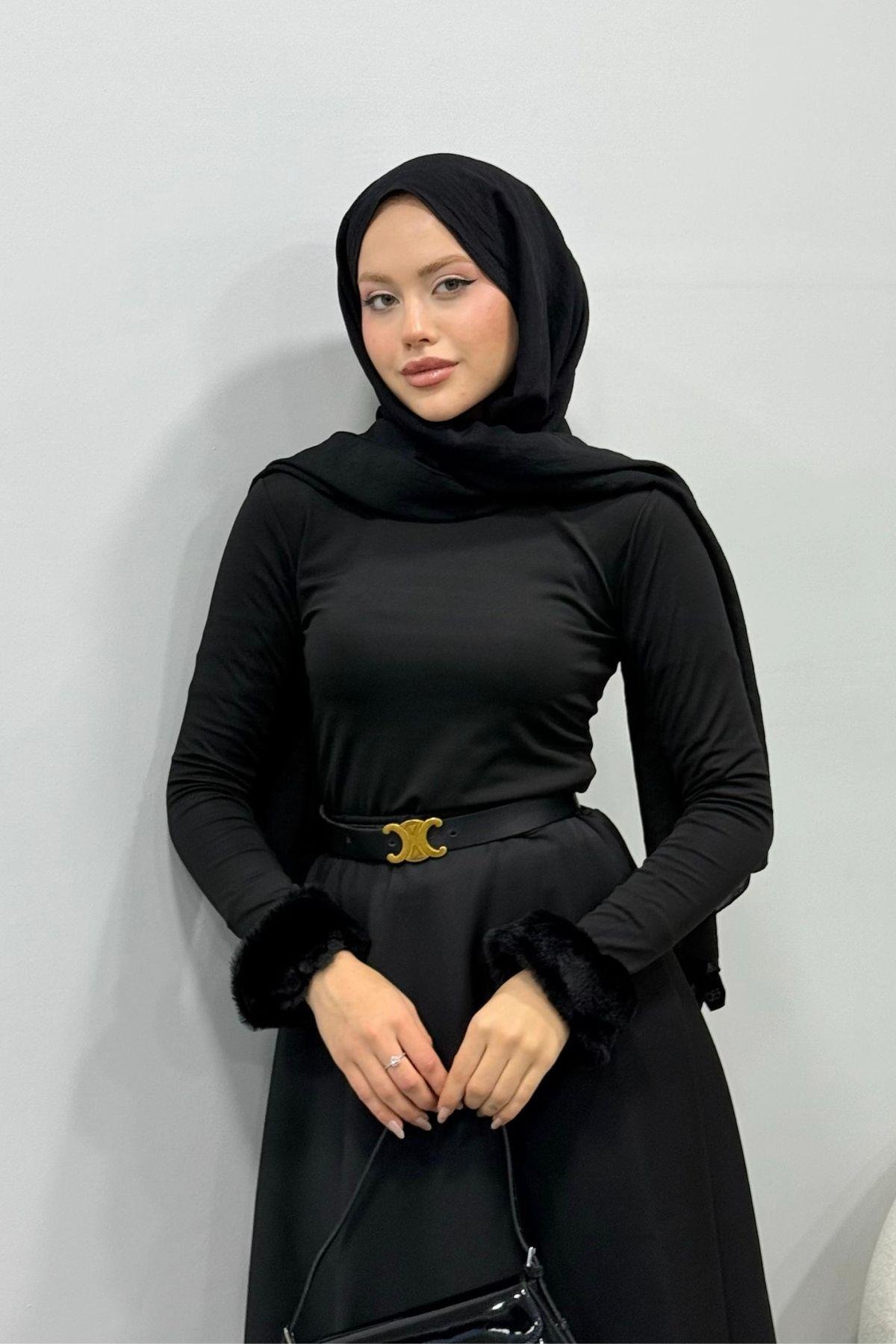 Libra Kürklü Bluz Siyah, Fiyatları 