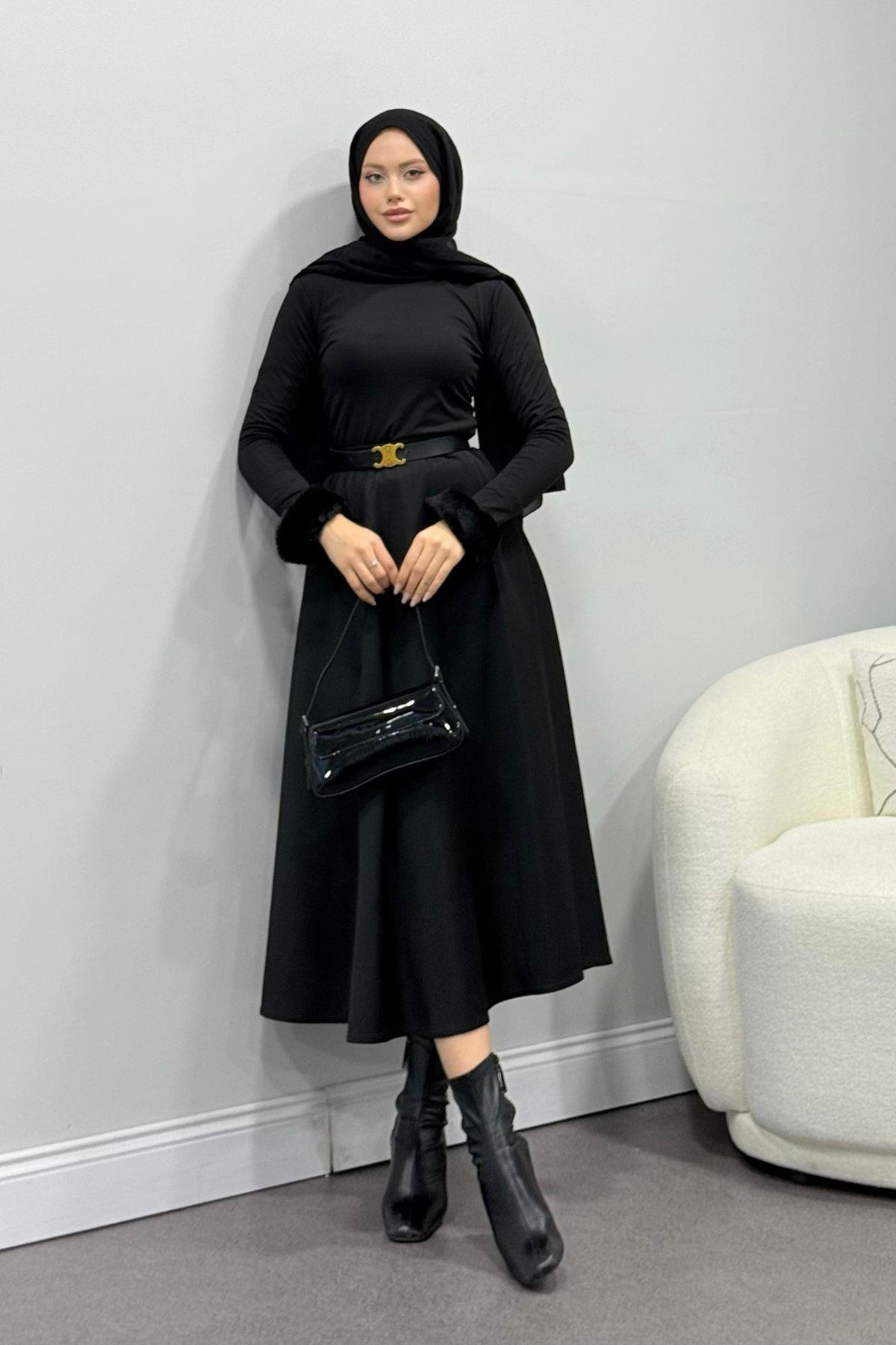 Libra Kürklü Bluz Siyah, Fiyatları 