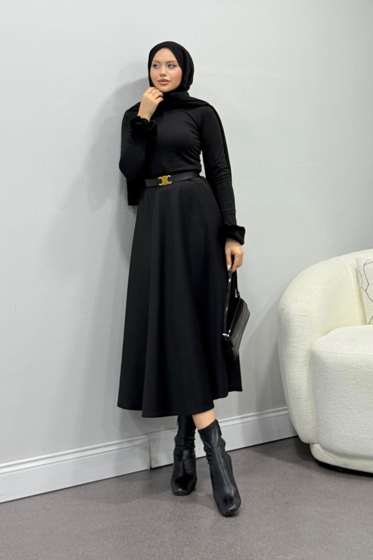 Libra Kürklü Bluz Siyah, Fiyatları 