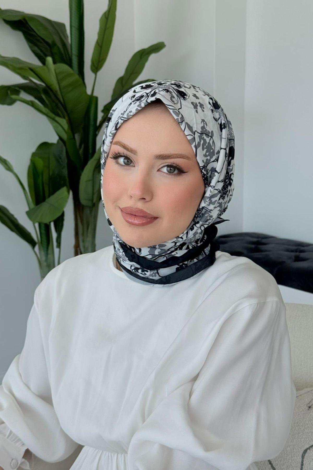 Lily Dijital Desenli Eşarp Siyah, Fiyatları Lily Dijital Desenli Eşarp Siyah- Haza Moda 