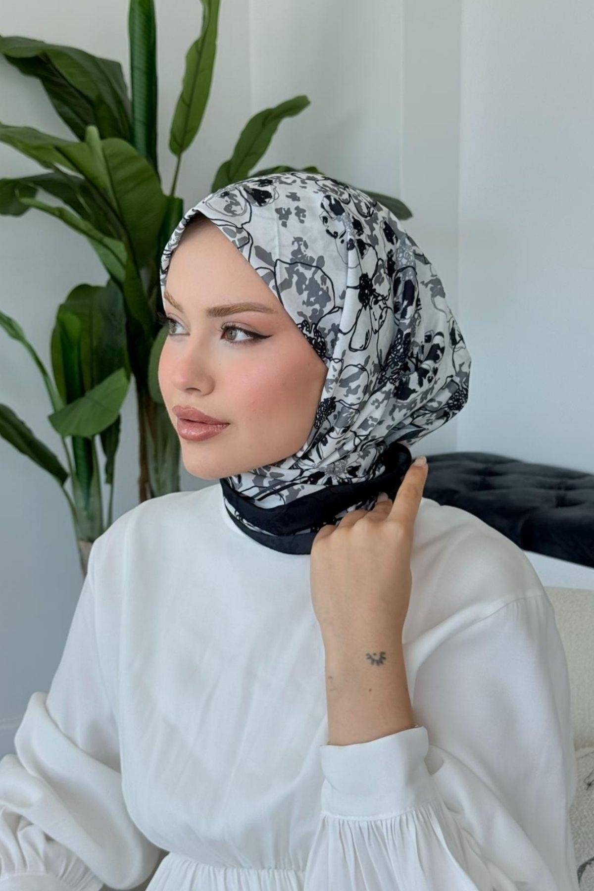 Lily Dijital Desenli Eşarp Siyah, Fiyatları Lily Dijital Desenli Eşarp Siyah- Haza Moda 