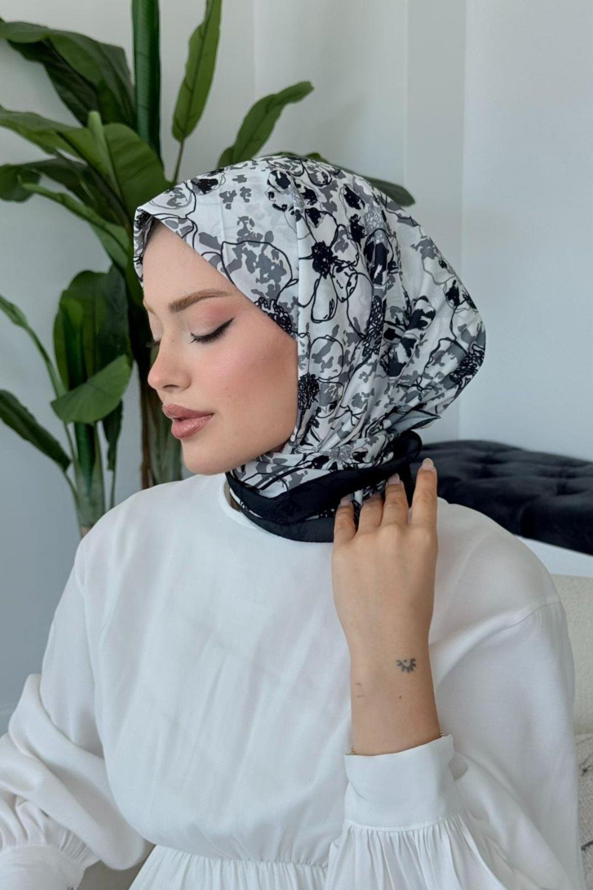 Lily Dijital Desenli Eşarp Siyah, Fiyatları Lily Dijital Desenli Eşarp Siyah- Haza Moda 