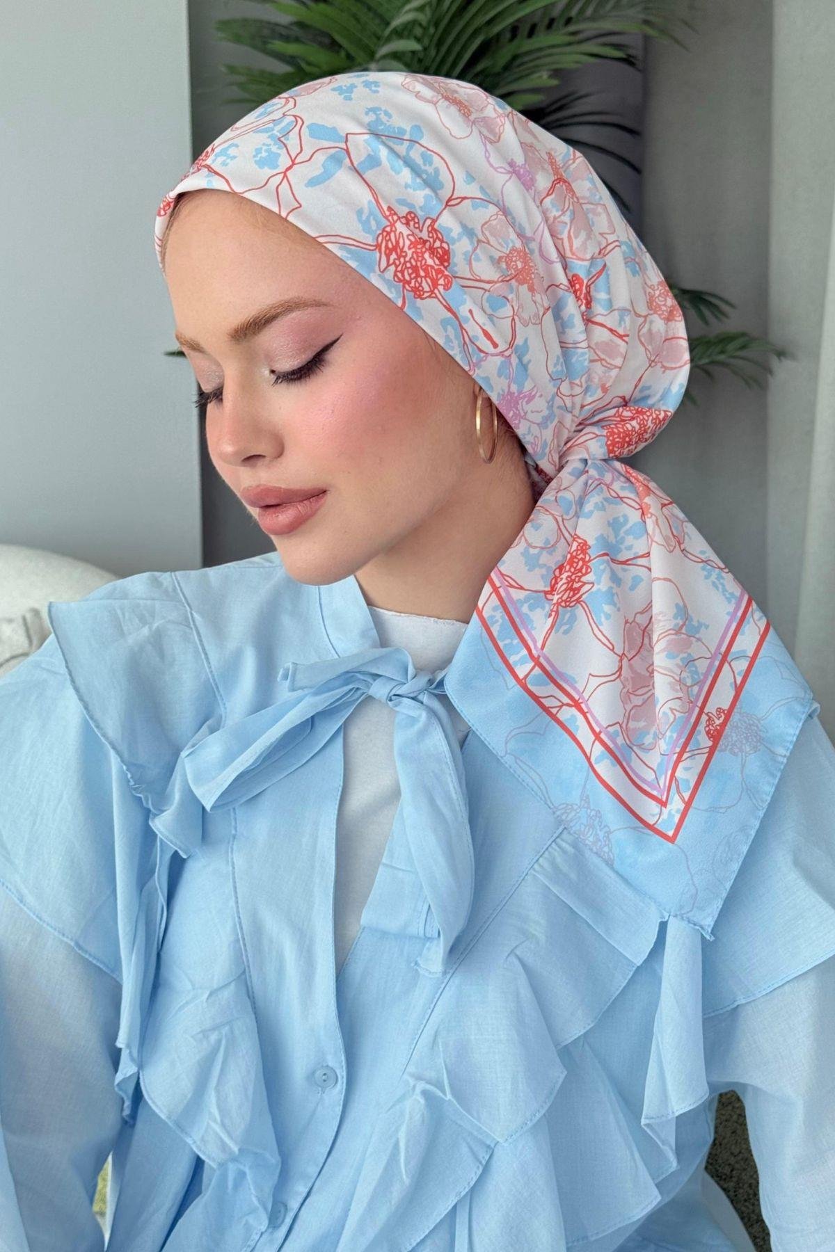 Lily Dijital Desenli Eşarp Turuncu, Fiyatları Lily Dijital Desenli Eşarp Turuncu- Haza Moda 