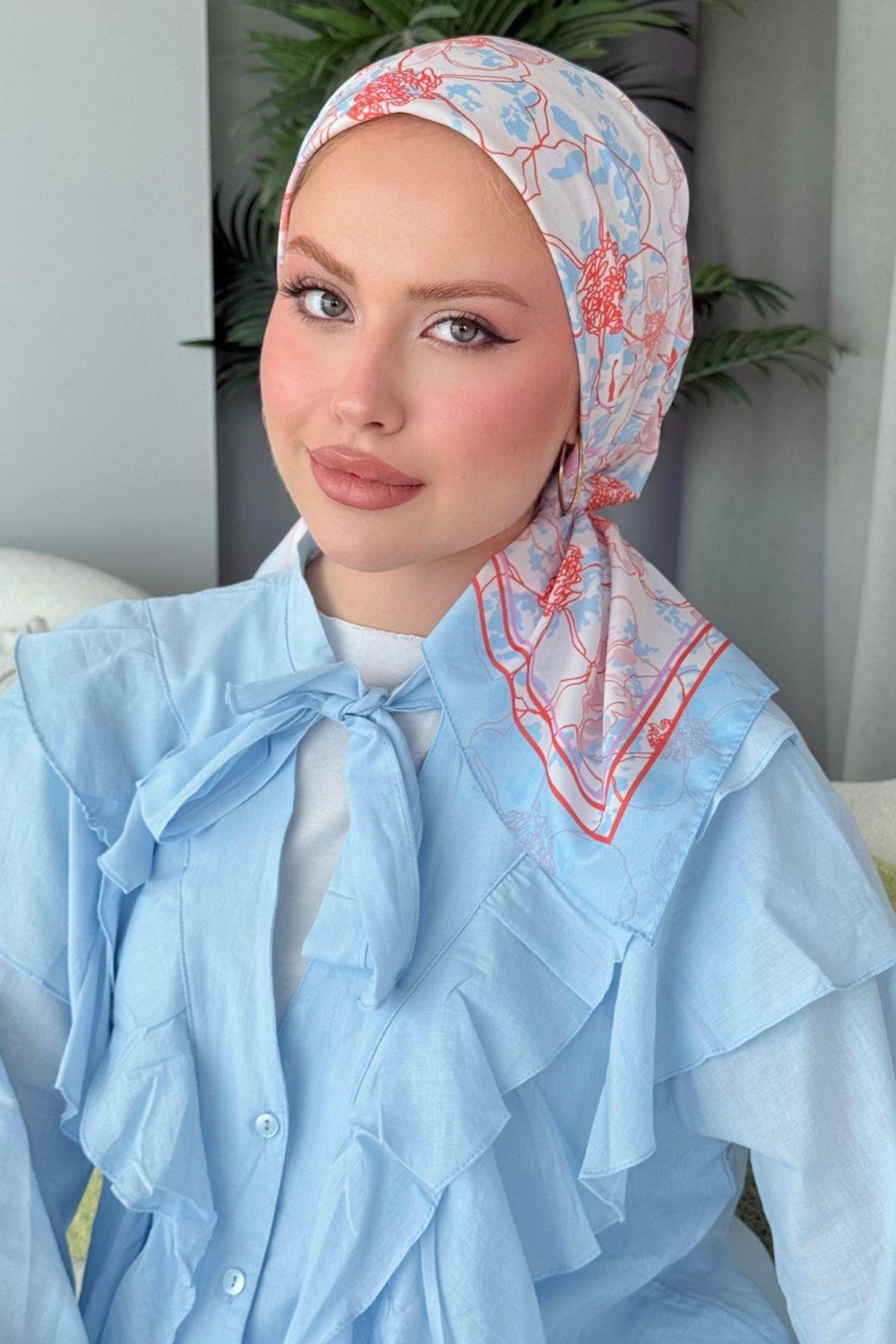 Lily Dijital Desenli Eşarp Turuncu, Fiyatları Lily Dijital Desenli Eşarp Turuncu- Haza Moda 