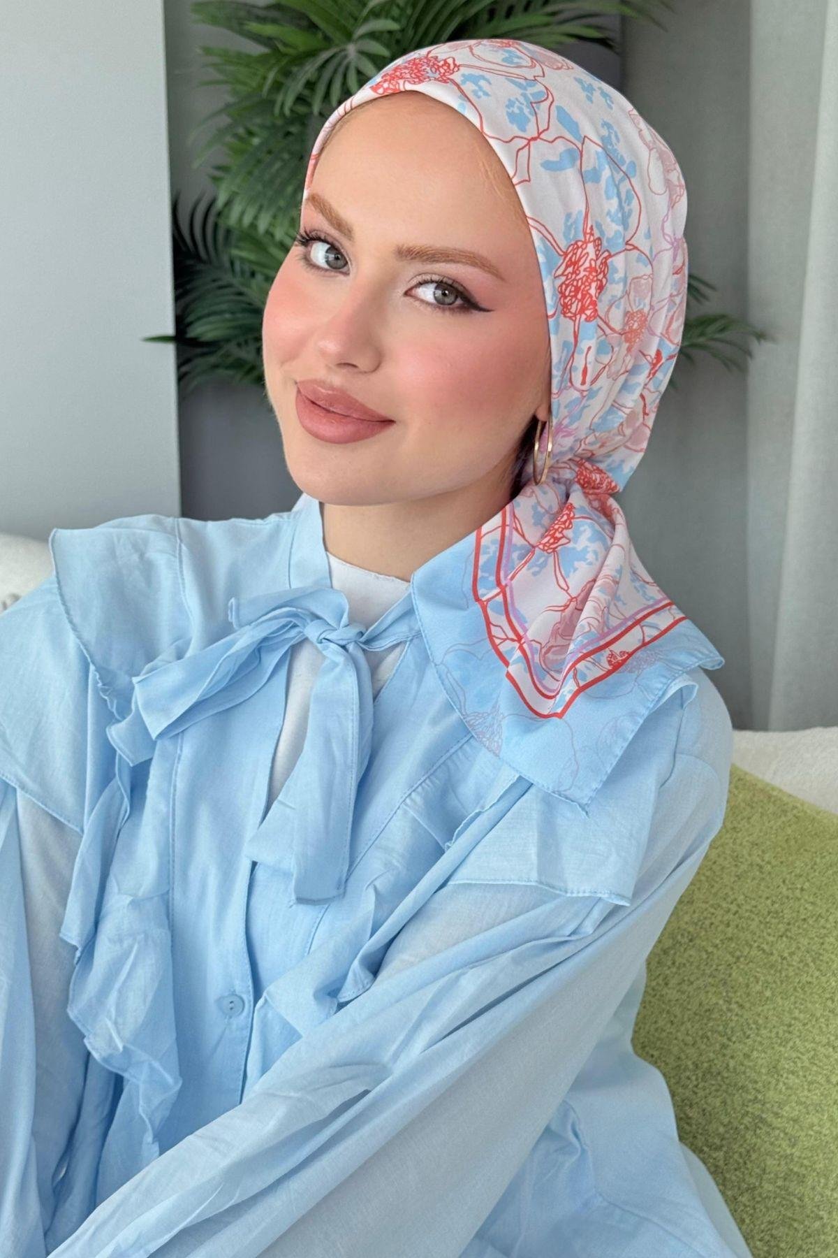 Lily Dijital Desenli Eşarp Turuncu, Fiyatları Lily Dijital Desenli Eşarp Turuncu- Haza Moda 