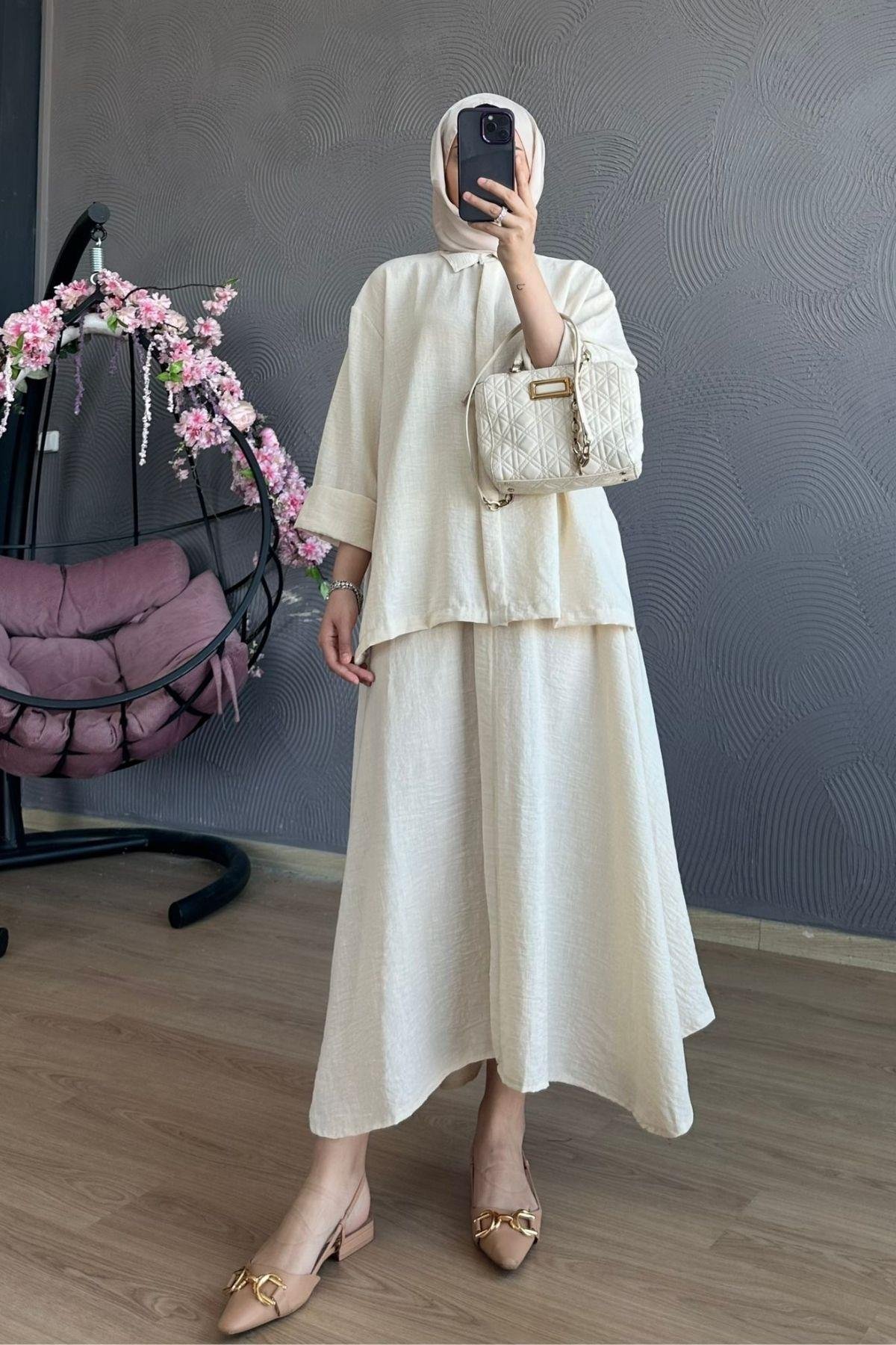 Liya Etekli Takım Bej, Fiyatları 