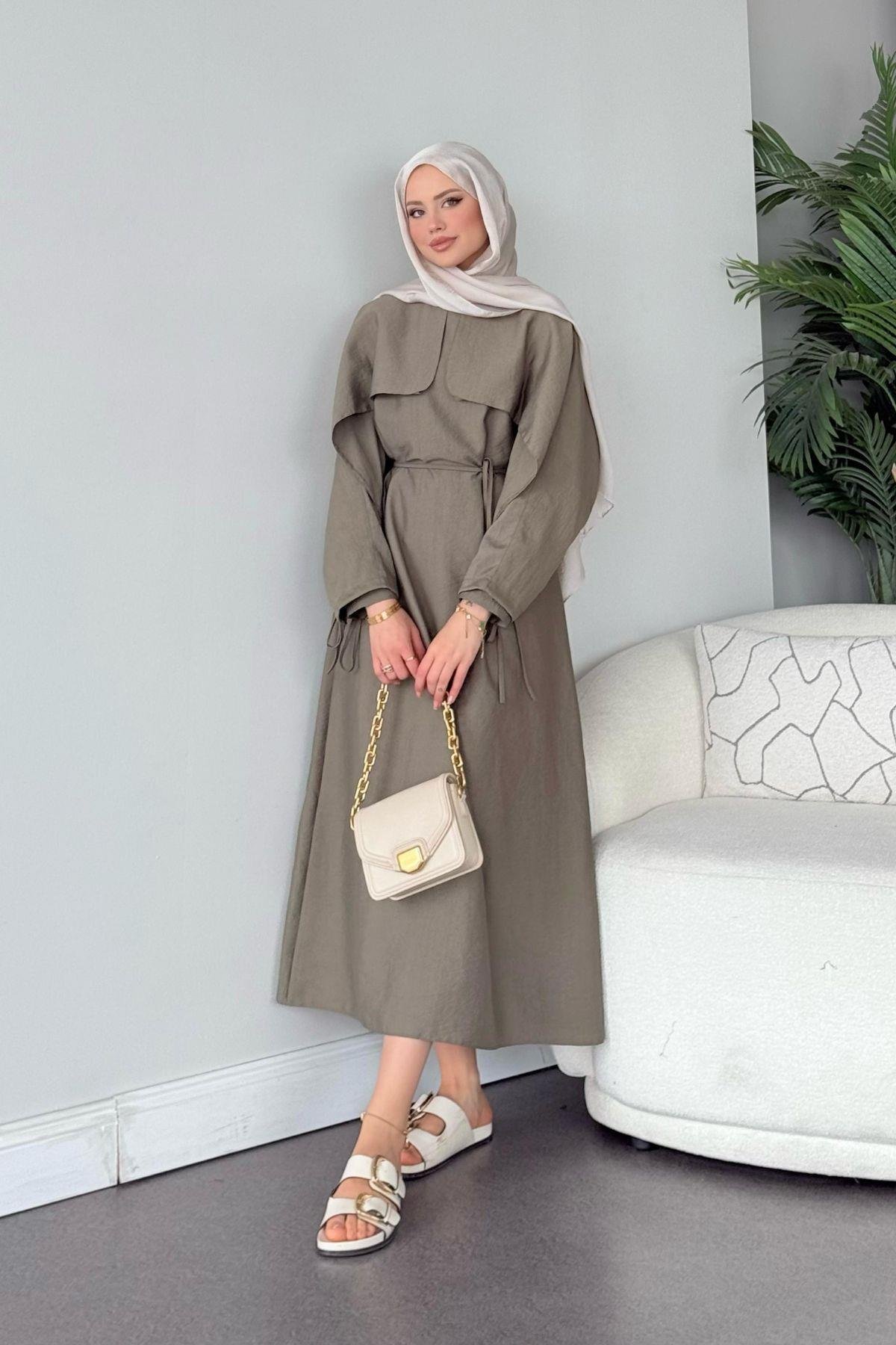 Loya Pelerinli Elbise Haki, Fiyatları Loya Pelerinli Elbise Haki