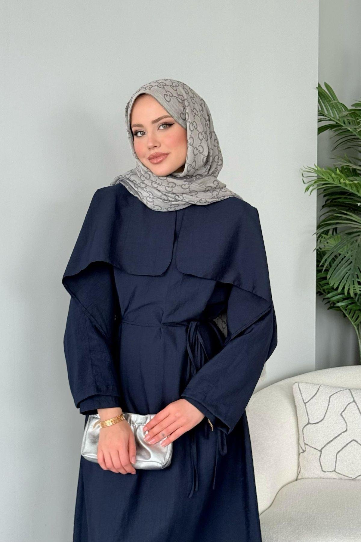 Loya Pelerinli Elbise Lacivert, Fiyatları Loya Pelerinli Elbise Lacivert