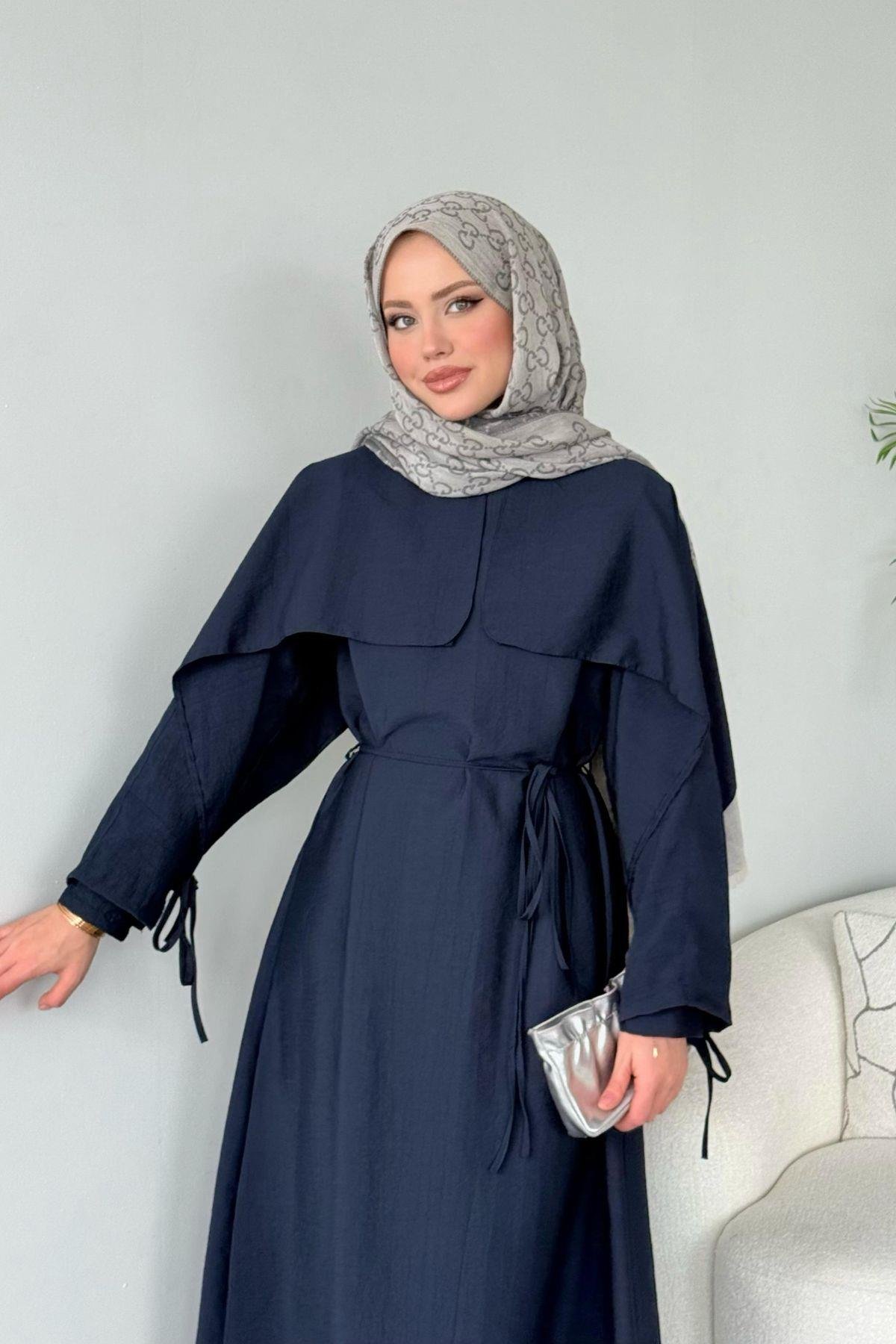 Loya Pelerinli Elbise Lacivert, Fiyatları Loya Pelerinli Elbise Lacivert