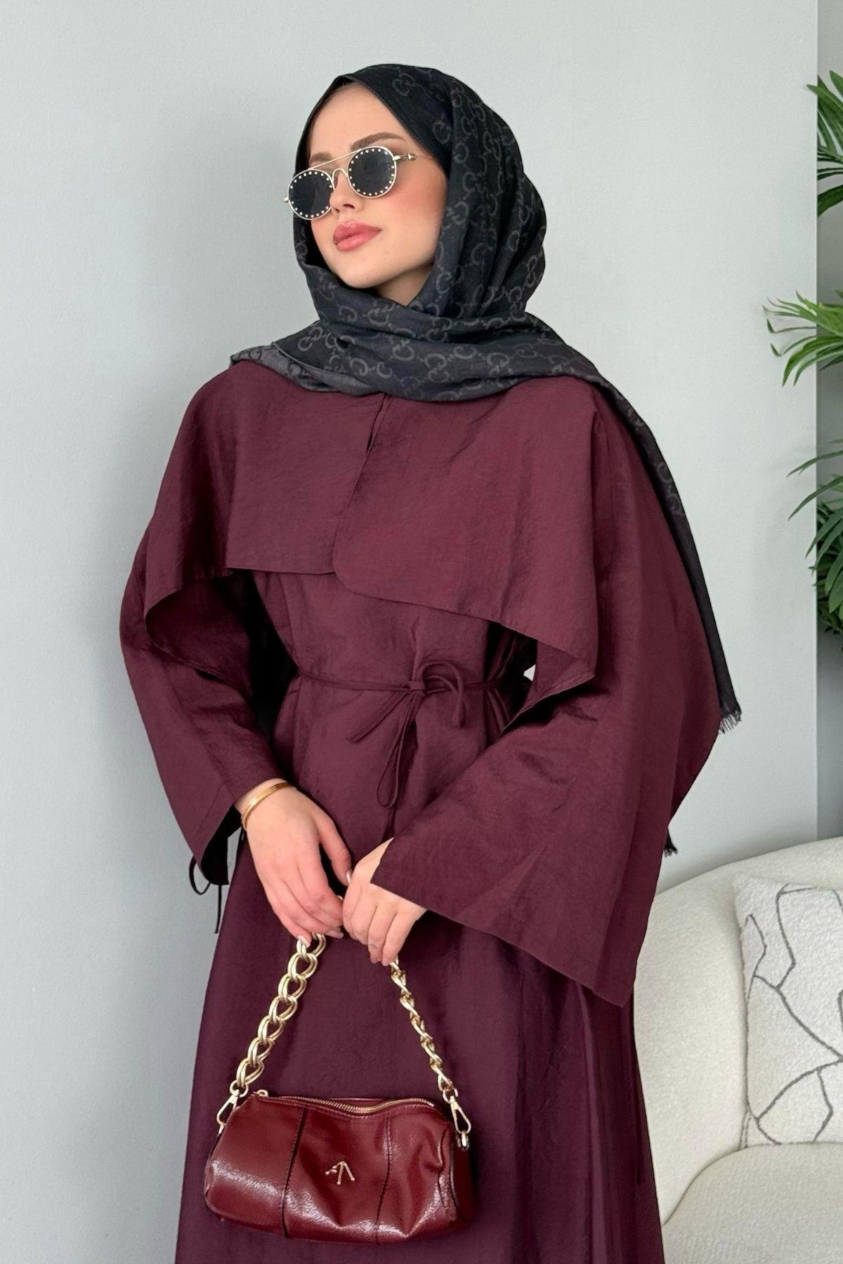 Loya Pelerinli Elbise Mürdüm, Fiyatları Loya Pelerinli Elbise Mürdüm