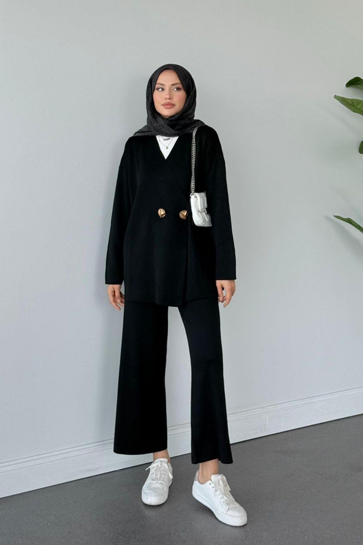 Lyon Merserize Takım Siyah, Fiyatları Lyon Merserize Takım Siyah- Haza Moda 