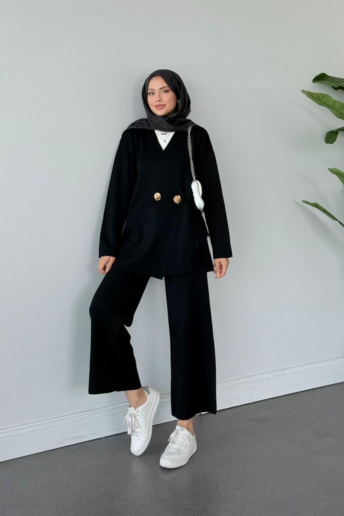 Lyon Merserize Takım Siyah, Fiyatları Lyon Merserize Takım Siyah- Haza Moda 