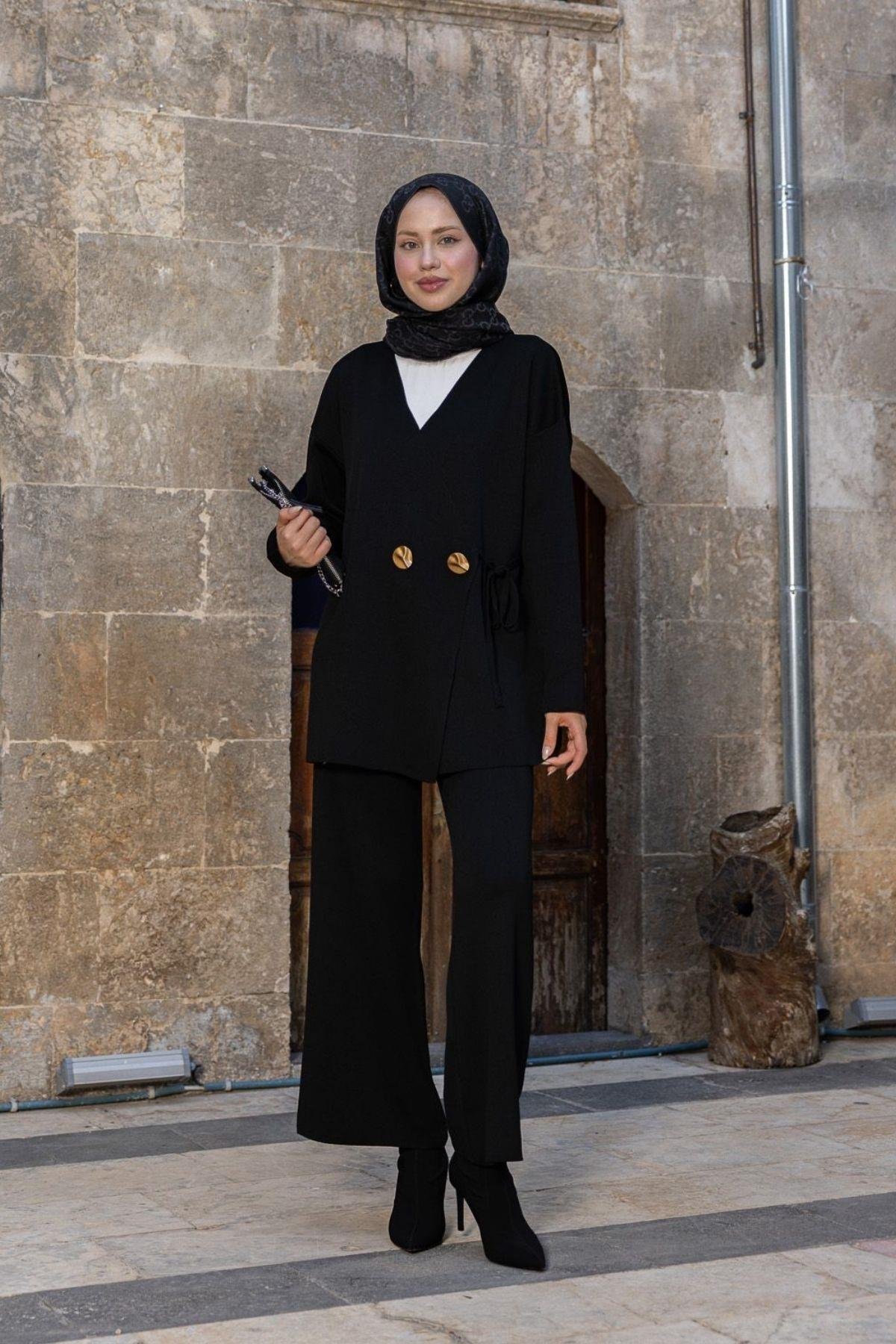 Lyon Merserize Takım Siyah, Fiyatları Lyon Merserize Takım Siyah- Haza Moda 