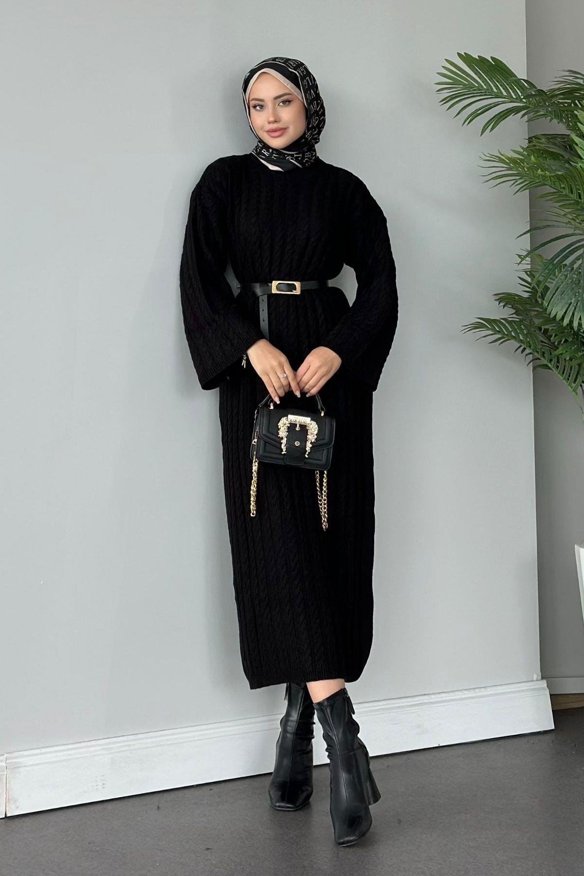 Mabel Elbise Siyah, Fiyatları Haza Moda | Tesettür Giyim | Mabel Elbise Siyah