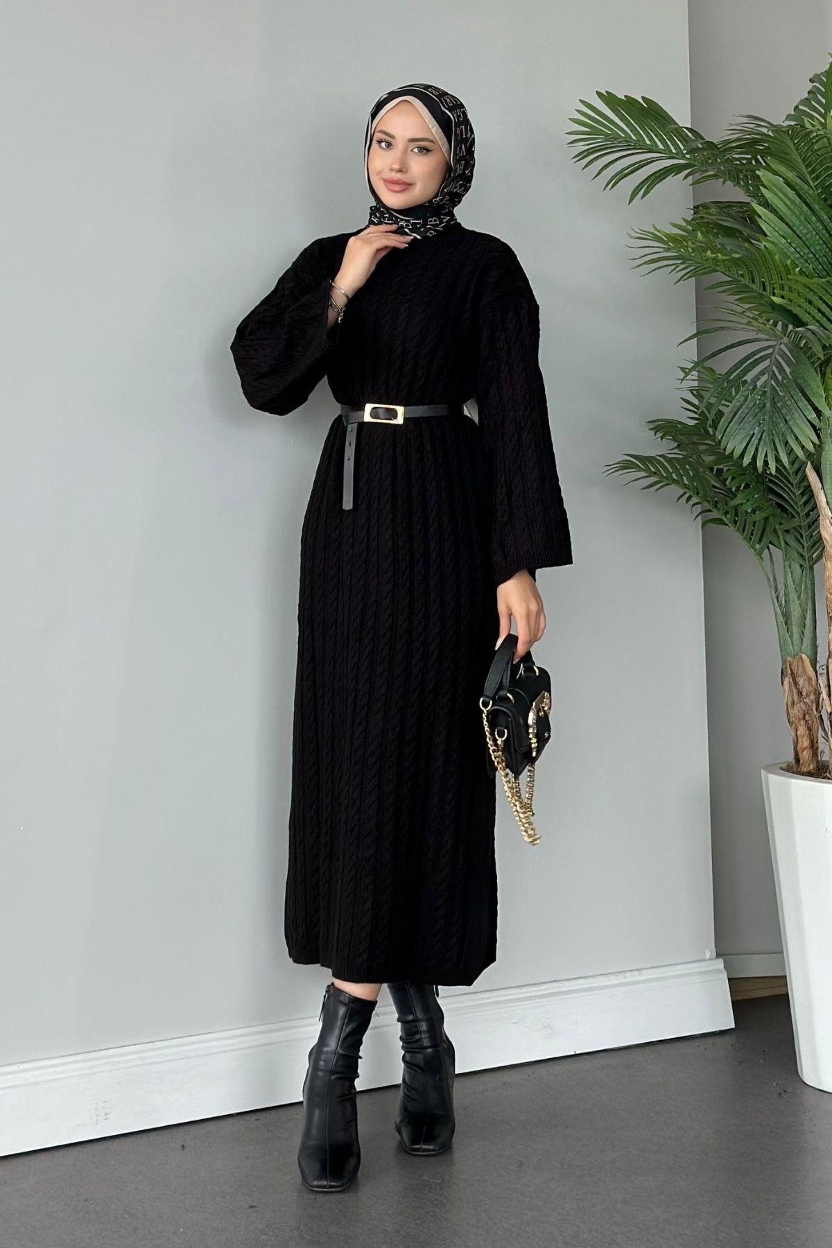 Mabel Elbise Siyah, Fiyatları Haza Moda | Tesettür Giyim | Mabel Elbise Siyah