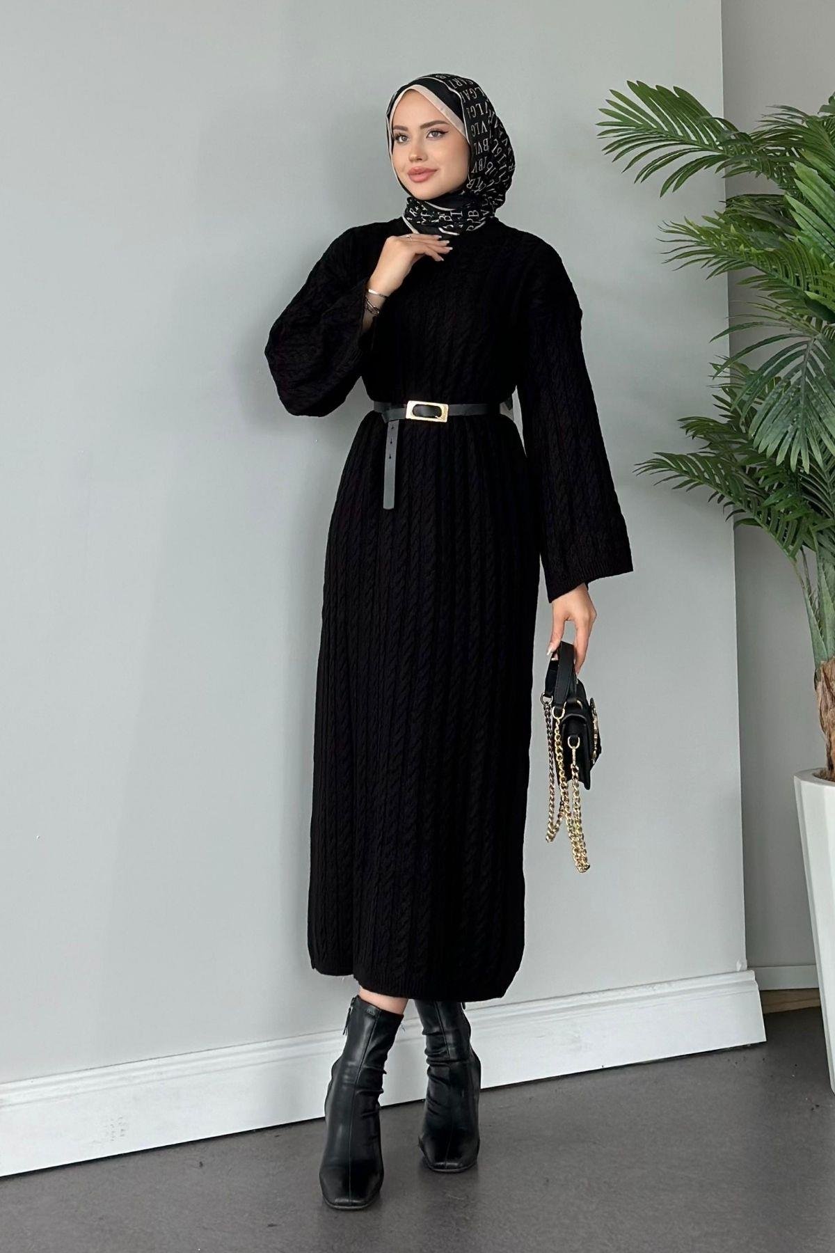 Mabel Elbise Siyah, Fiyatları Haza Moda | Tesettür Giyim | Mabel Elbise Siyah