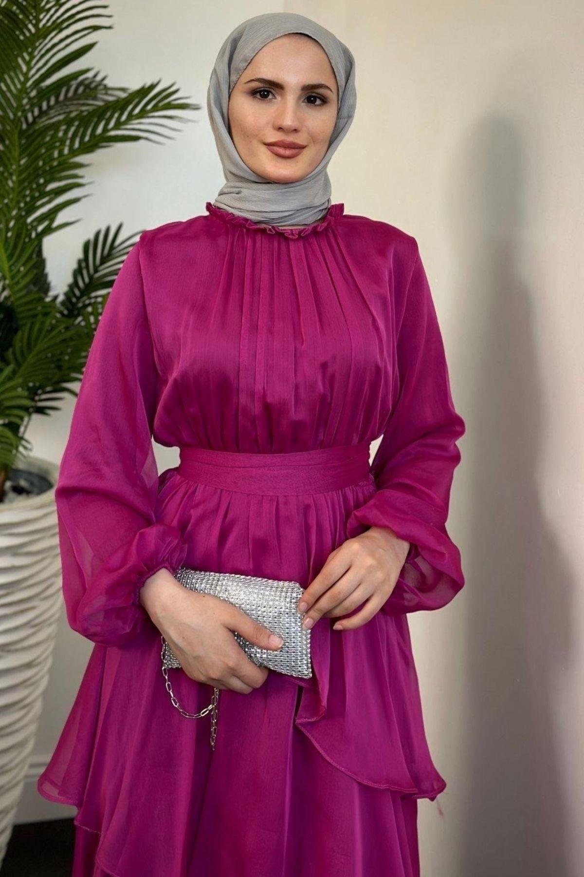 Mahpeker Katkat Janjan Elbise Fuşya, Fiyatları 