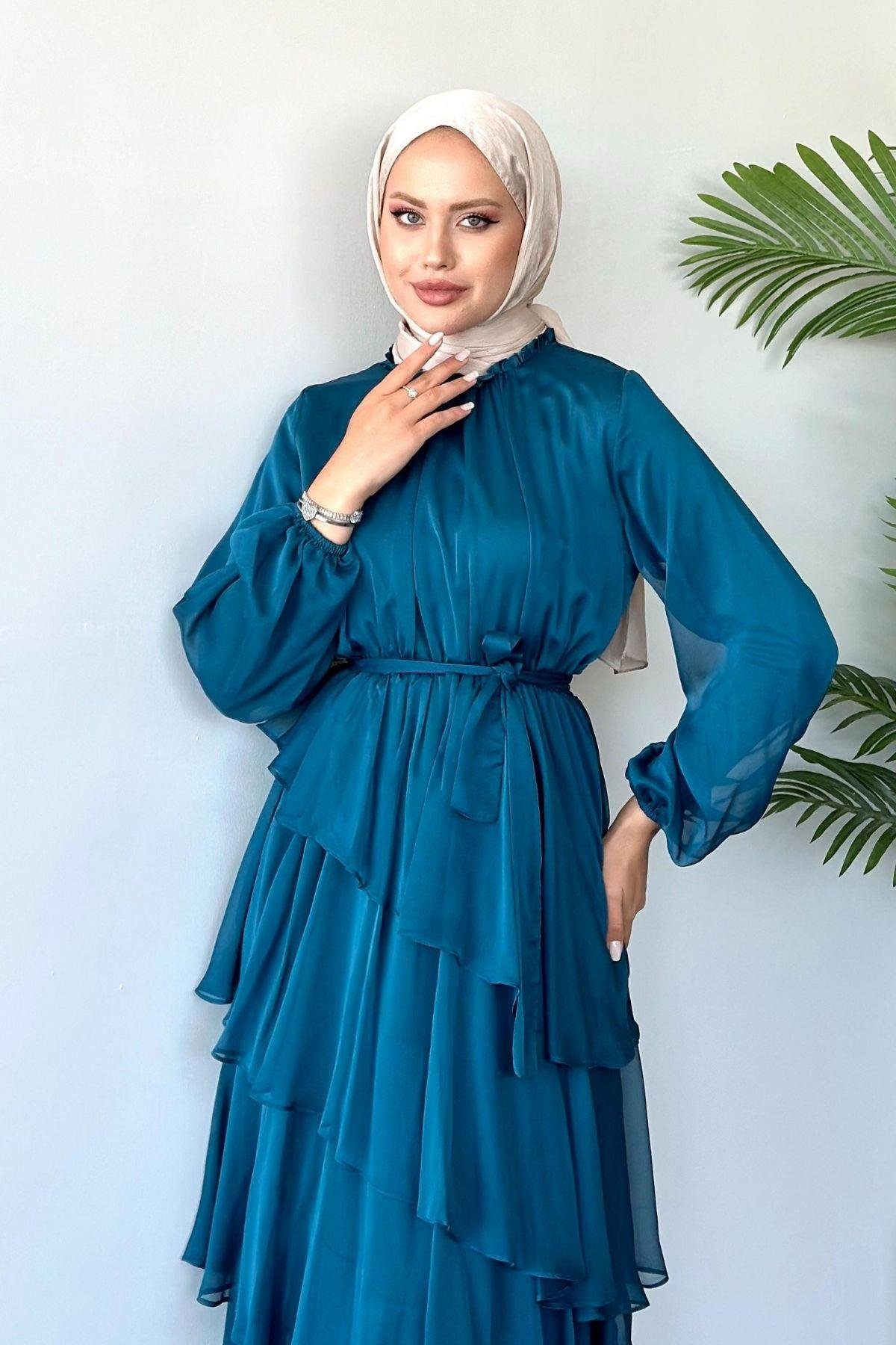 Mahpeker Katkat Janjan Elbise Petrol, Fiyatları 