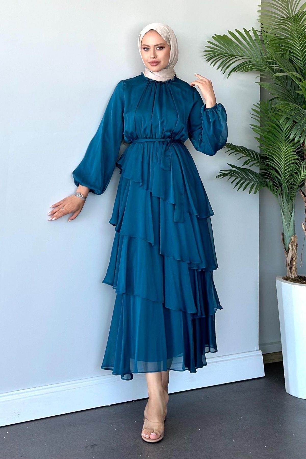 Mahpeker Katkat Janjan Elbise Petrol, Fiyatları 