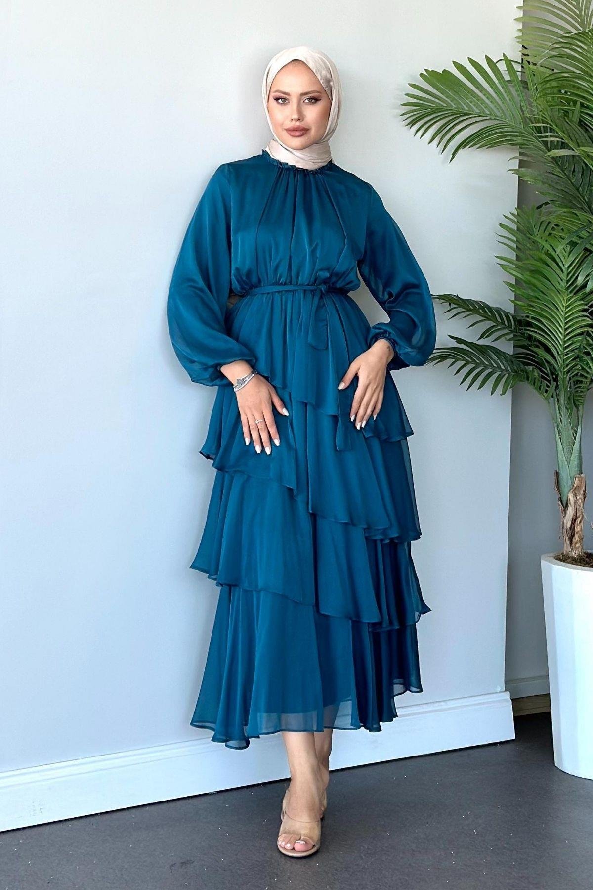 Mahpeker Katkat Janjan Elbise Petrol, Fiyatları 