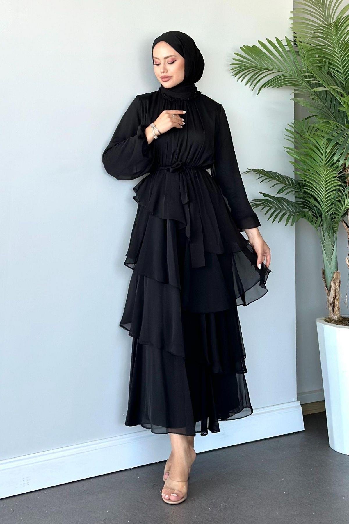 Mahpeker Katkat Janjan Elbise Siyah, Fiyatları 