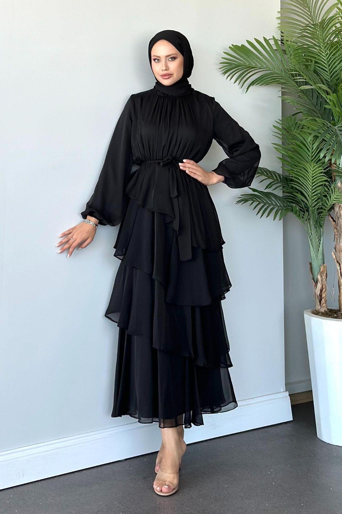 Mahpeker Katkat Janjan Elbise Siyah, Fiyatları 