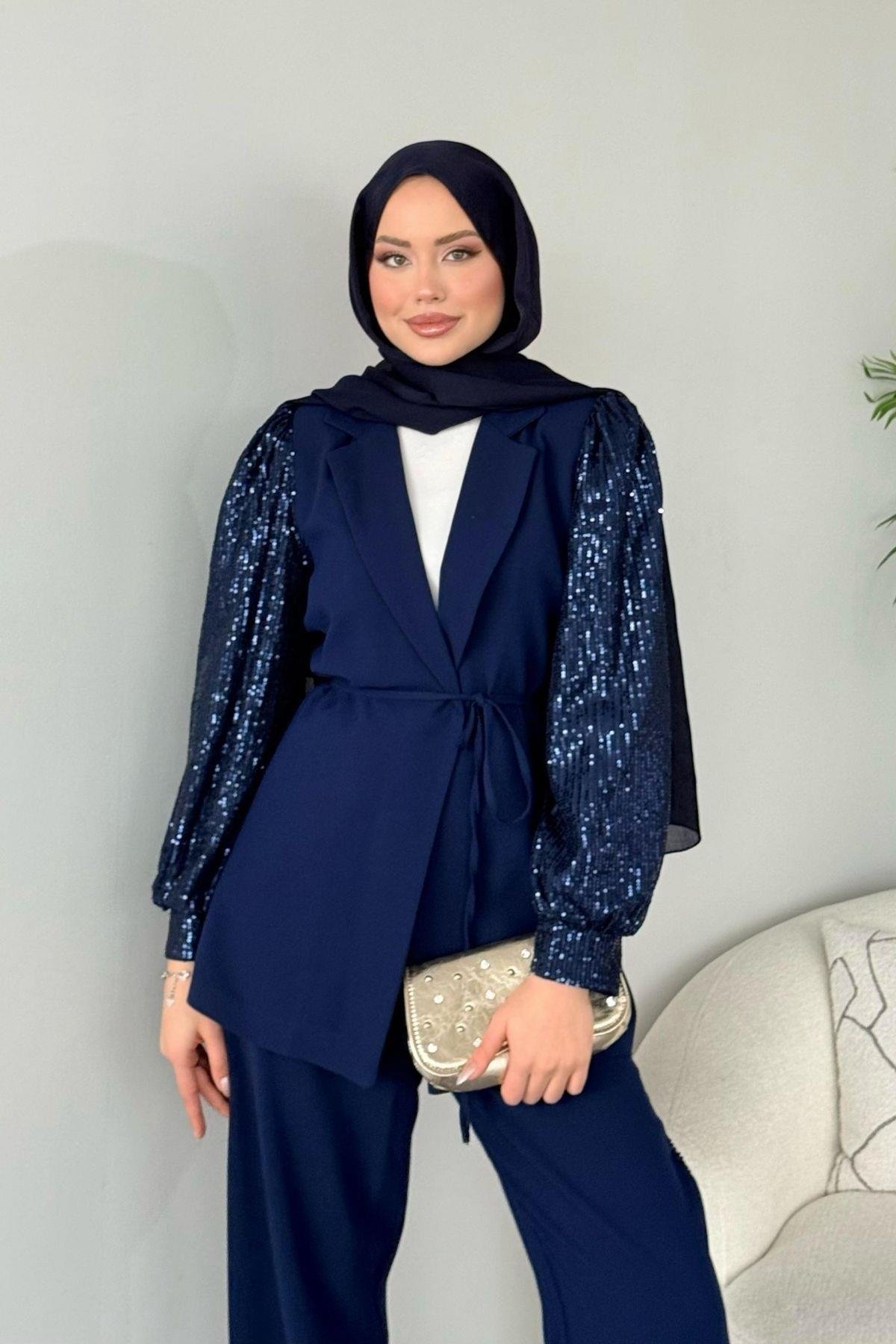 Marbella Takım Lacivert, Fiyatları Haza Moda | Tesettür Giyim | Marbella Takım Lacivert