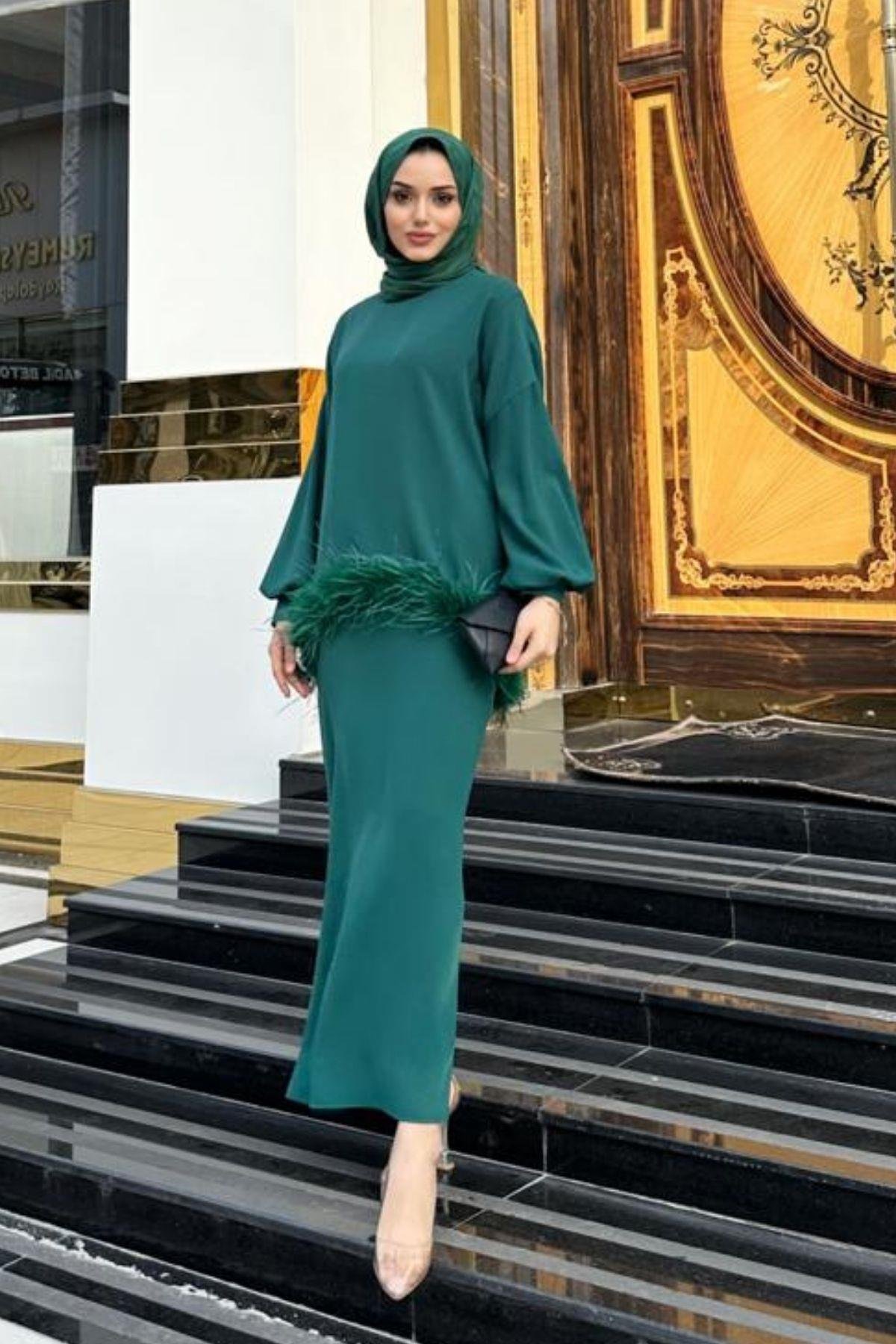 Maria Tüylü Etekli Takım Yeşil, Fiyatları 