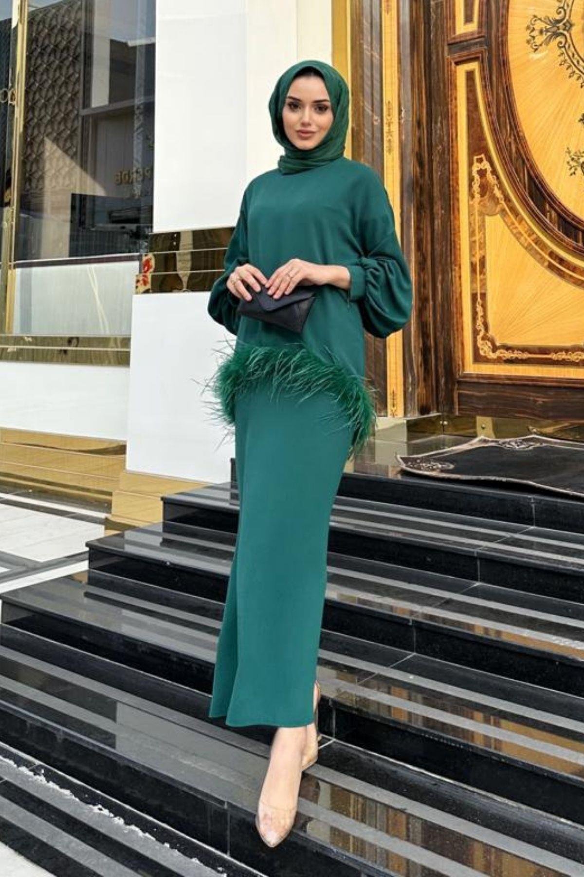 Maria Tüylü Etekli Takım Yeşil, Fiyatları 