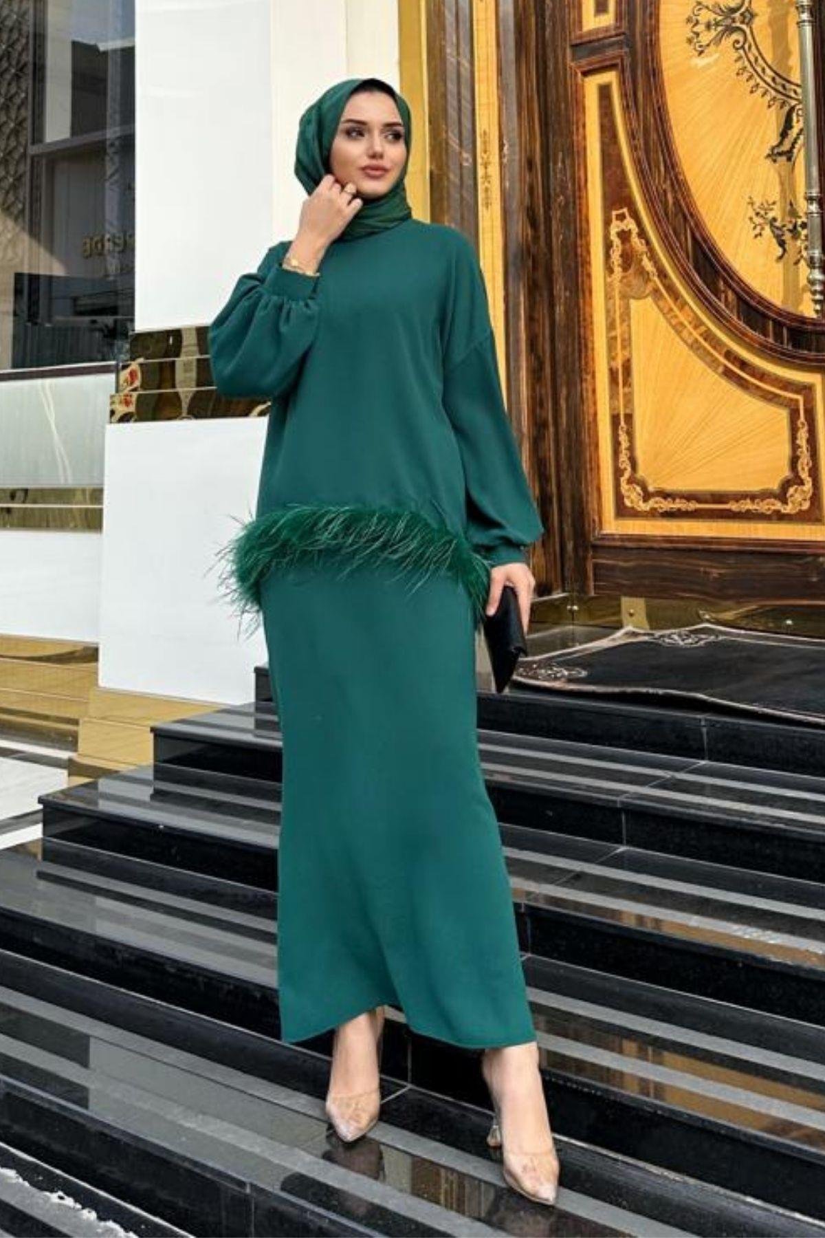 Maria Tüylü Etekli Takım Yeşil, Fiyatları 