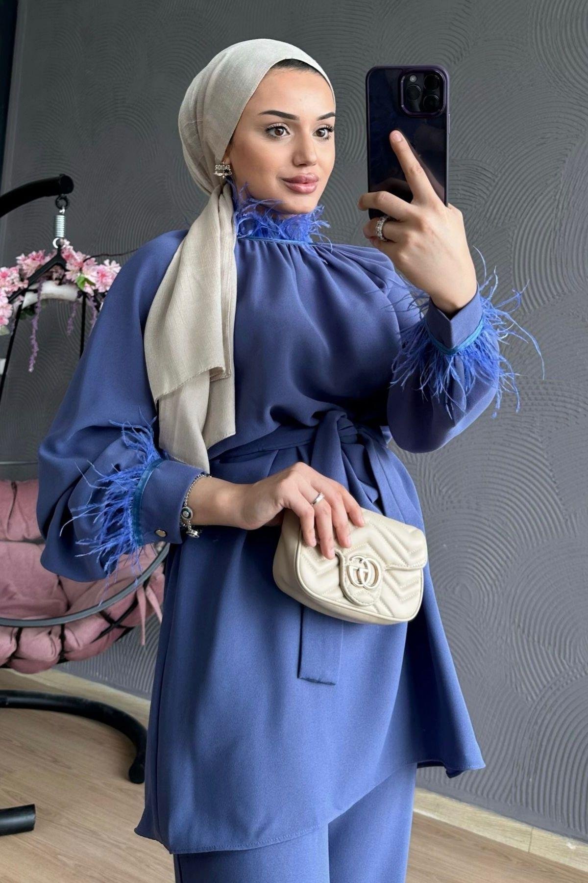 Marina Takım Lila, Fiyatları Marina Takım Lila – Haza Moda | Tesettür Giyim