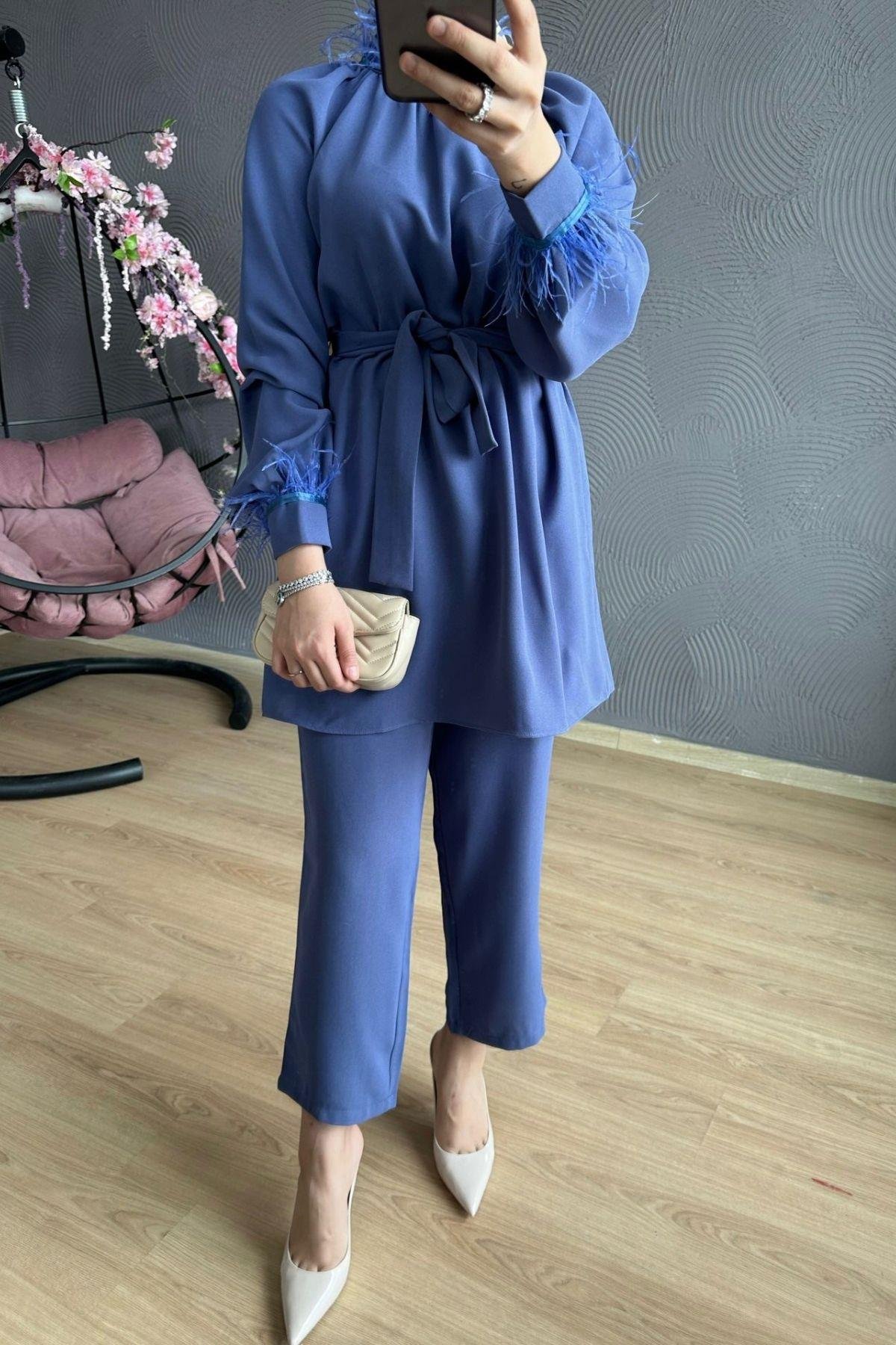 Marina Takım Lila, Fiyatları Marina Takım Lila – Haza Moda | Tesettür Giyim