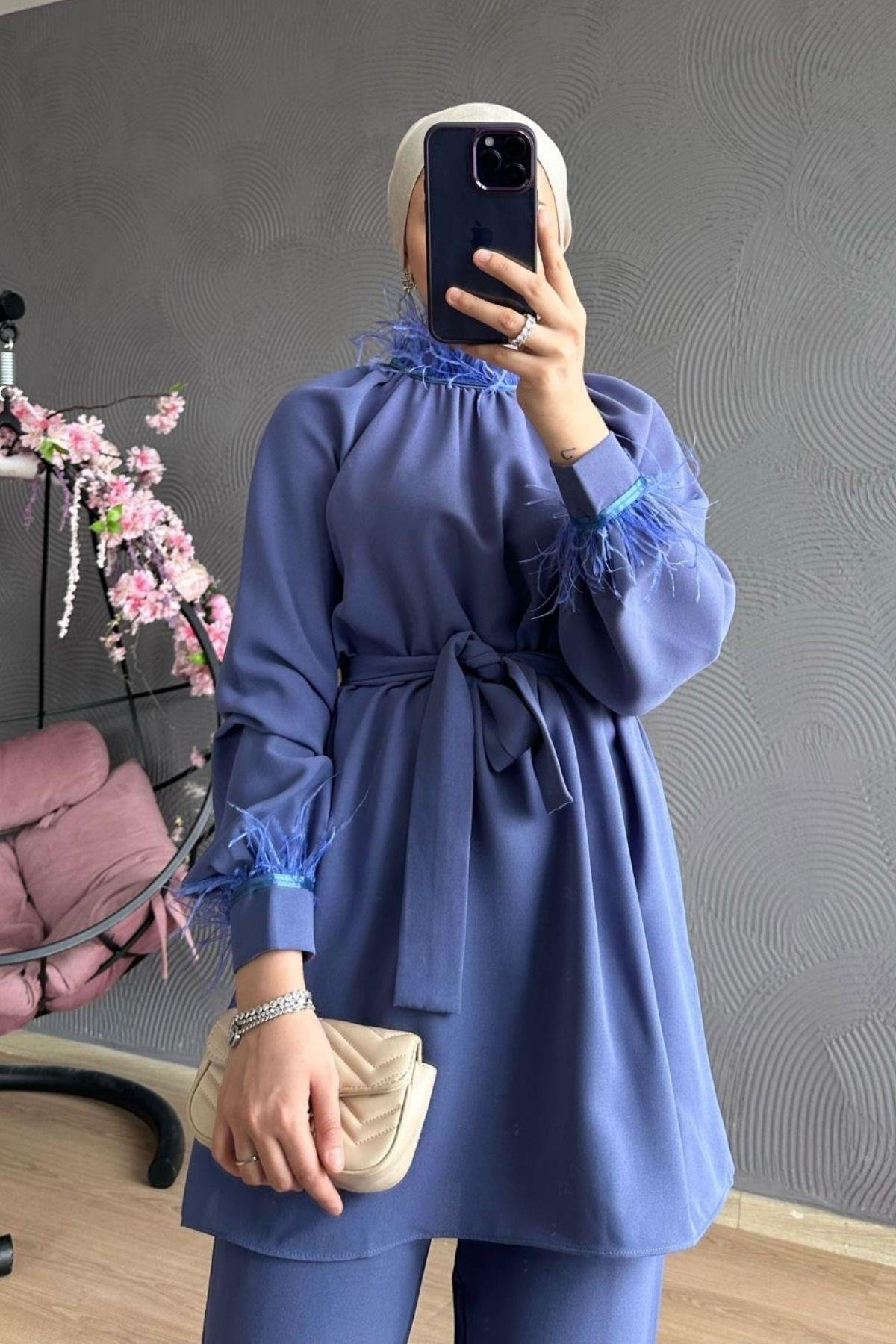 Marina Takım Lila, Fiyatları Marina Takım Lila – Haza Moda | Tesettür Giyim