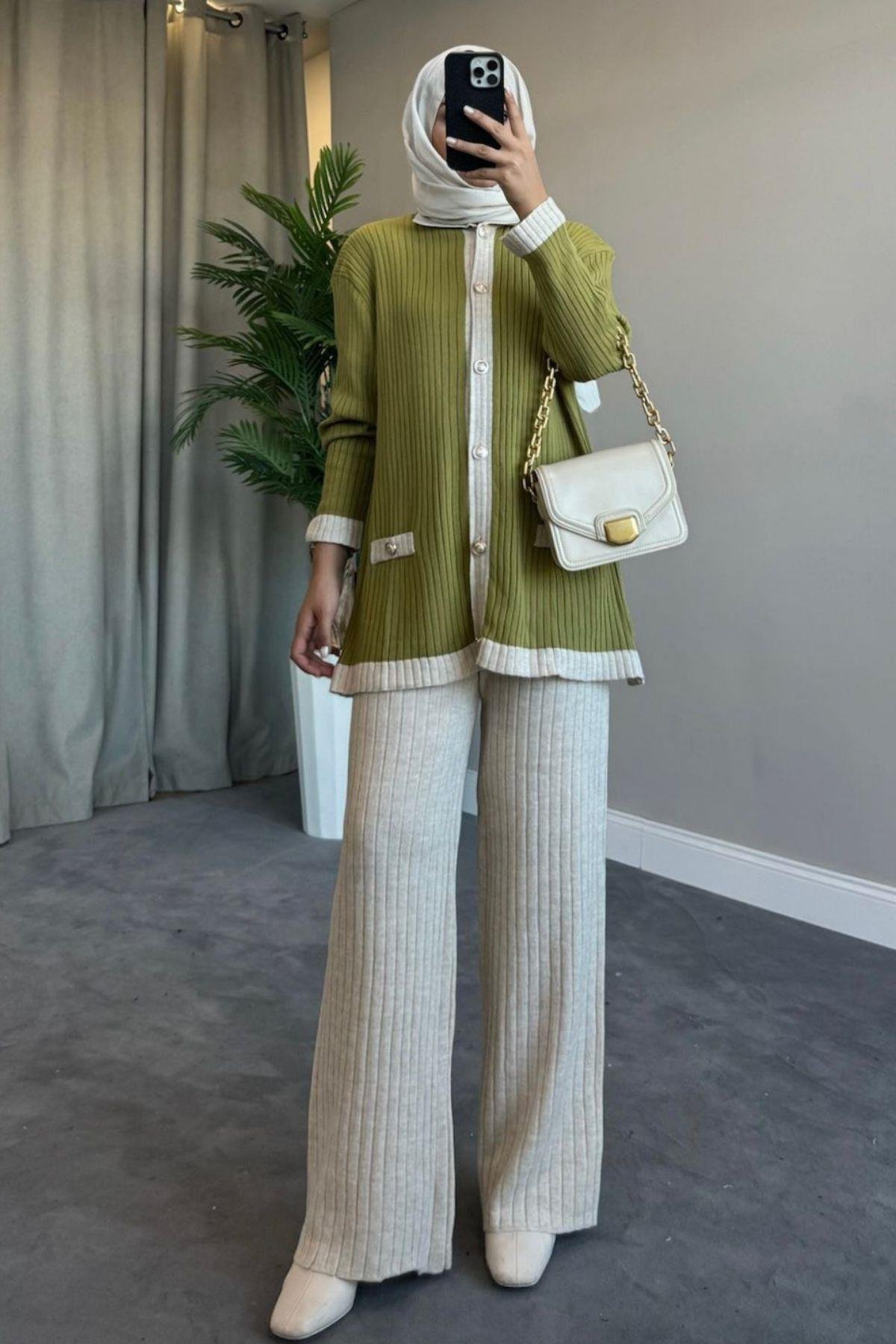 Mavera Triko Takım Açıkyeşil, Fiyatları Mavera Triko Takım Açıkyeşil – Haza Moda | Tesettür Giyim