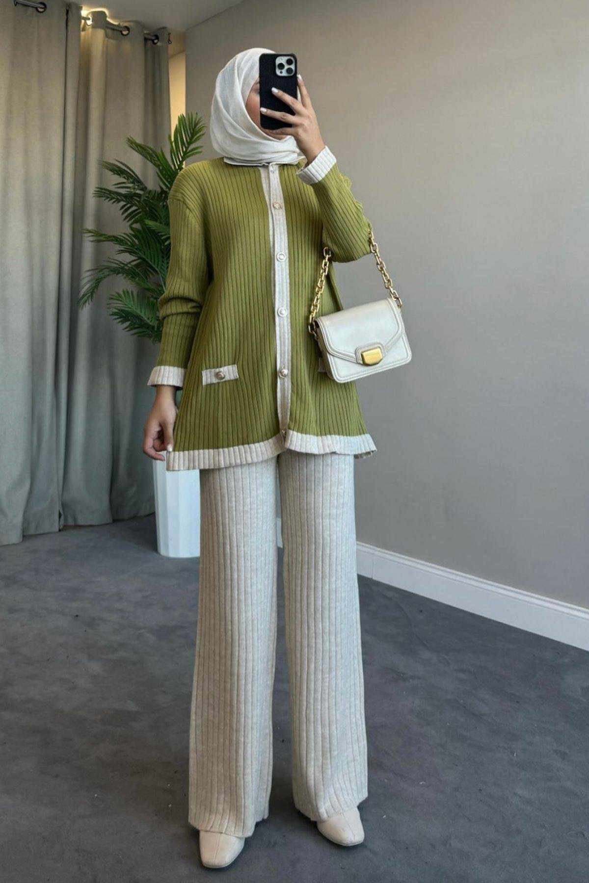 Mavera Triko Takım Açıkyeşil, Fiyatları Mavera Triko Takım Açıkyeşil – Haza Moda | Tesettür Giyim